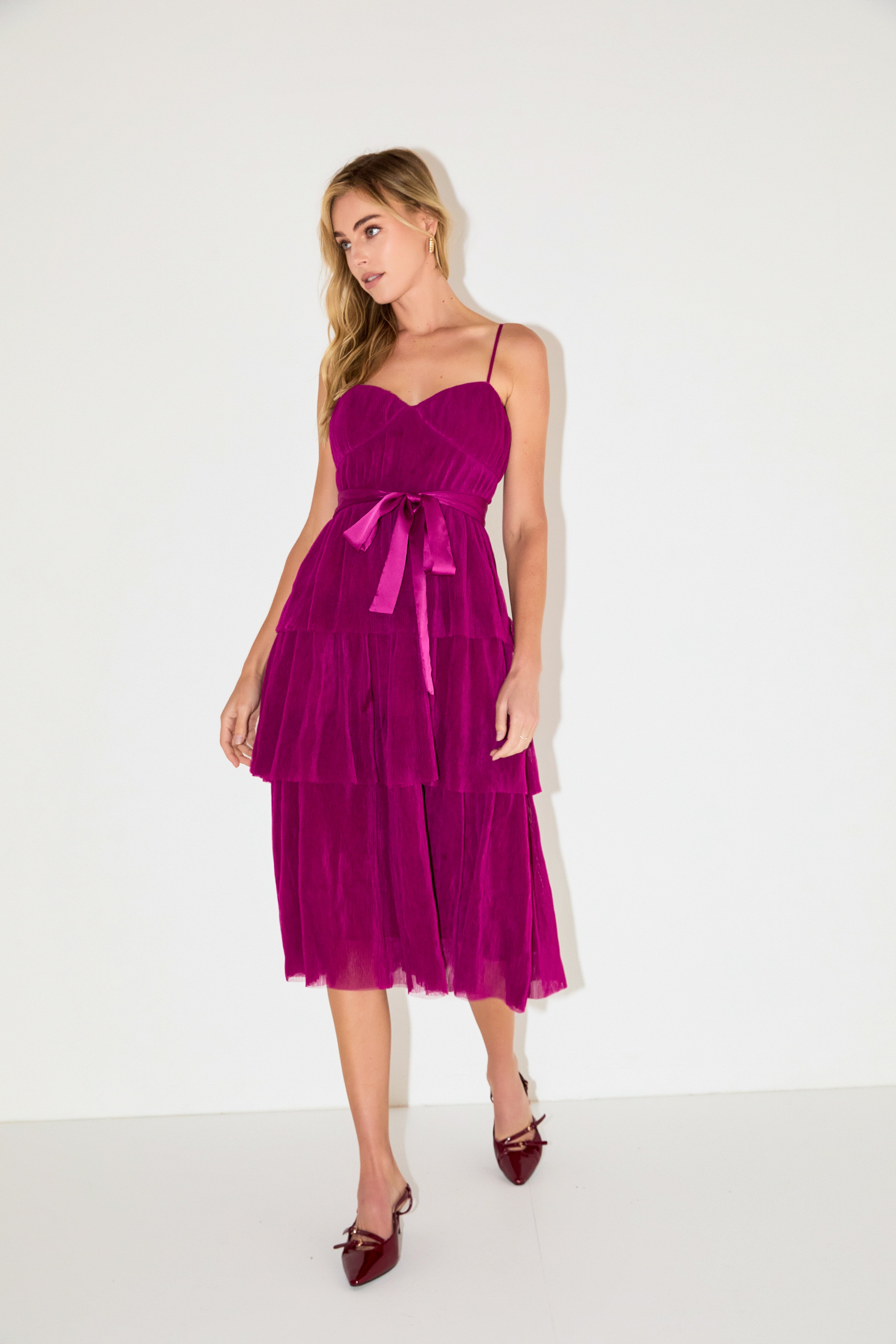 Tulle Tiered Midi Dress