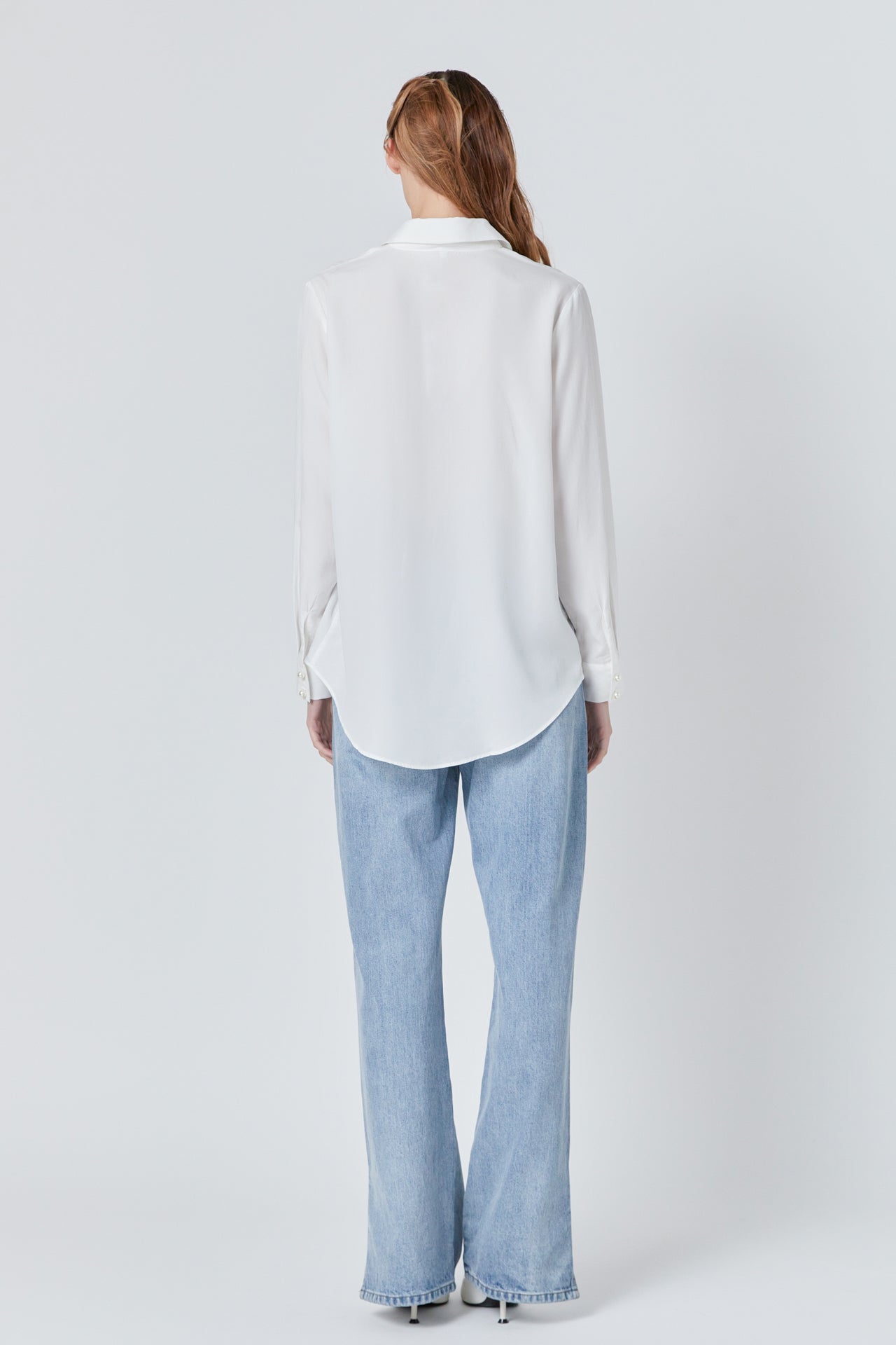 ENDLESS ROSE - Pearl Button Collared Shirt - SHIRTS & BLOUSES available at Objectrare