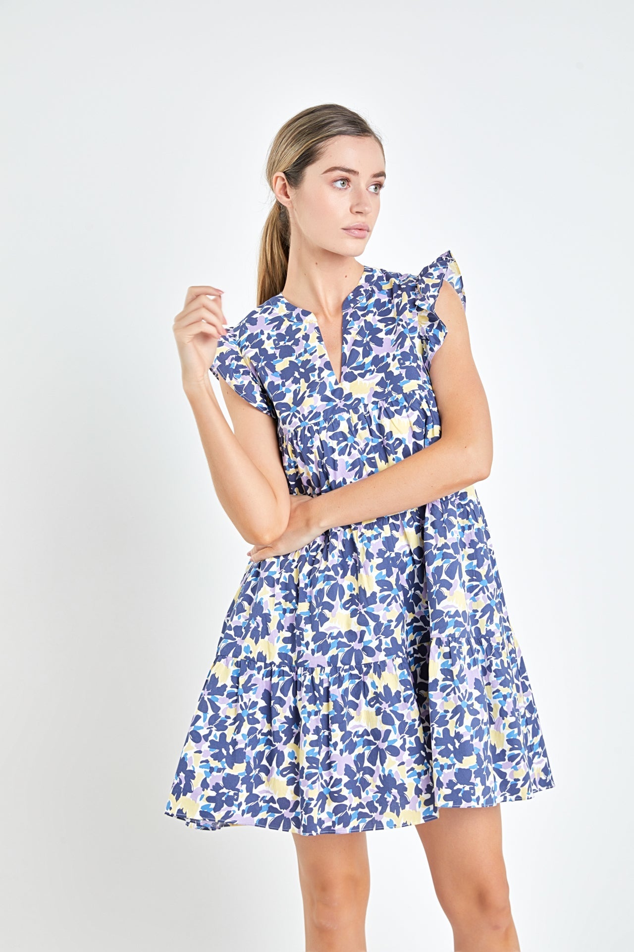 ENGLISH FACTORY - Floral Printed Babydoll Mini Dress - DRESSES available at Objectrare