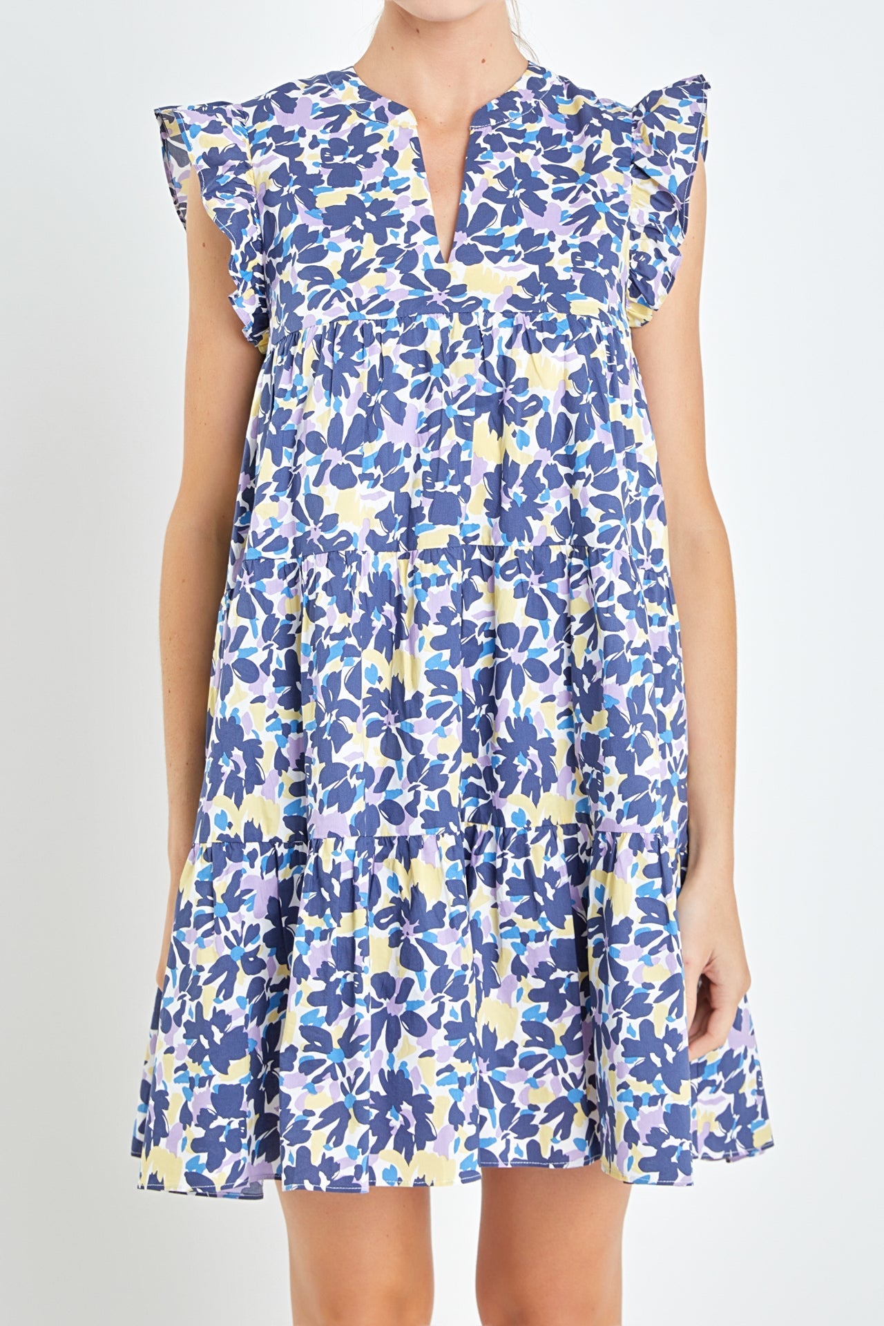 ENGLISH FACTORY - Floral Printed Babydoll Mini Dress - DRESSES available at Objectrare