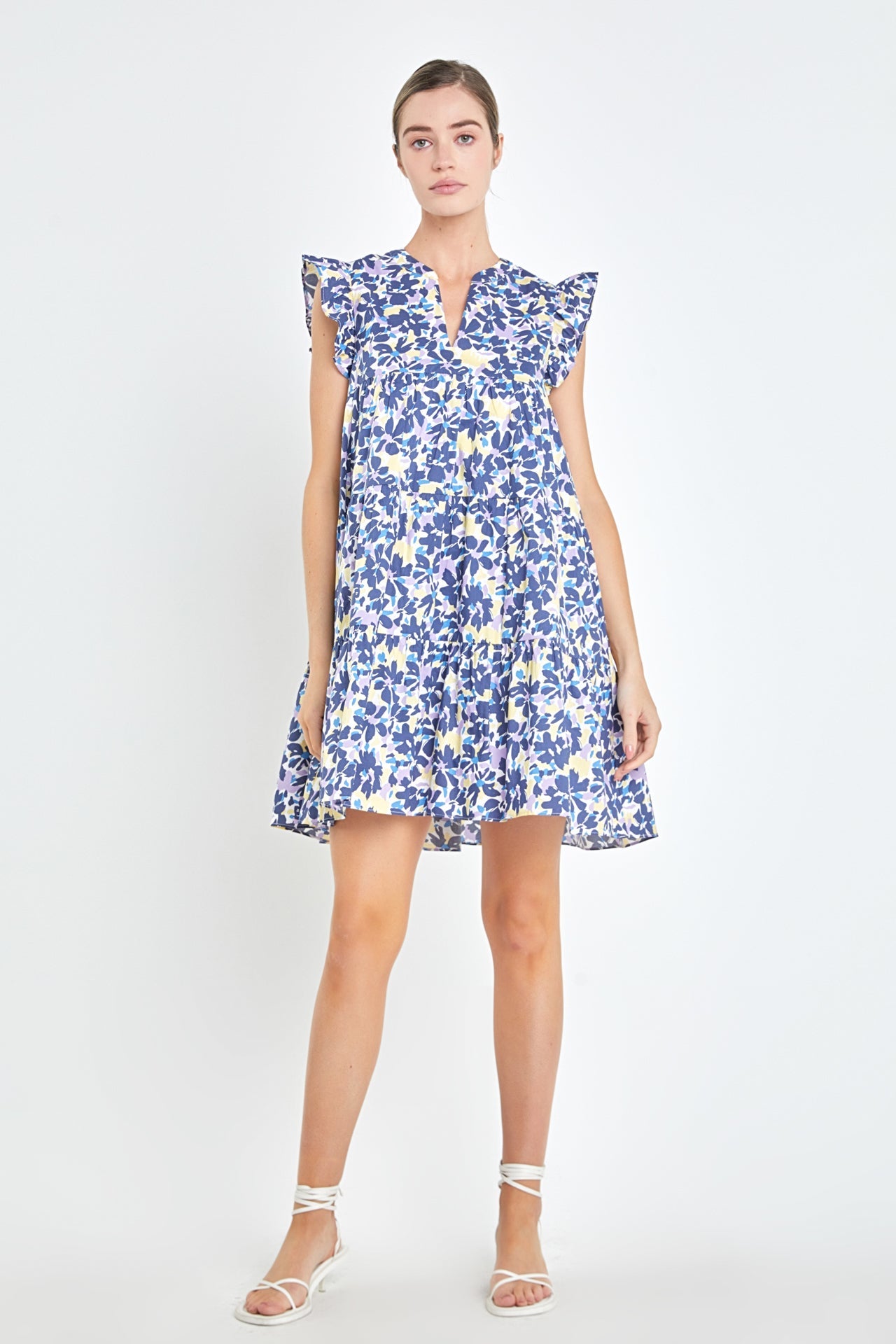 ENGLISH FACTORY - Floral Printed Babydoll Mini Dress - DRESSES available at Objectrare