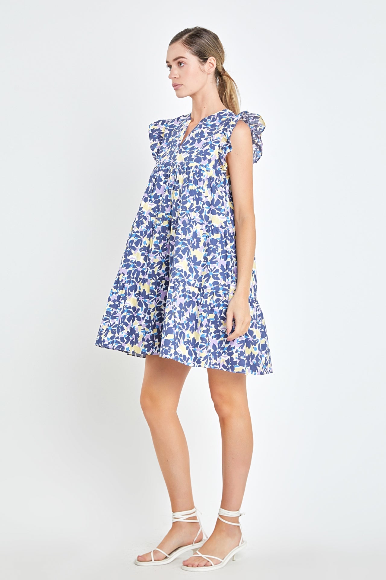 ENGLISH FACTORY - Floral Printed Babydoll Mini Dress - DRESSES available at Objectrare