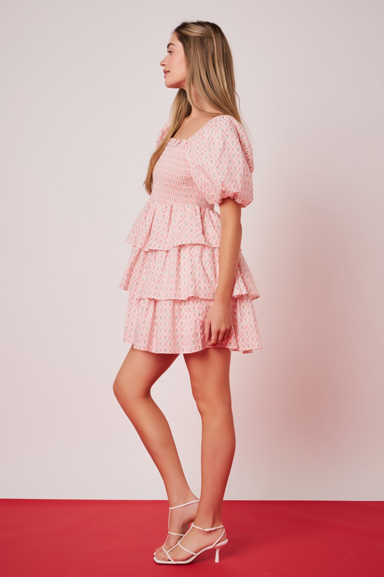 ENGLISH FACTORY - Floral Smocked Tiered Mini Dress - DRESSES available at Objectrare