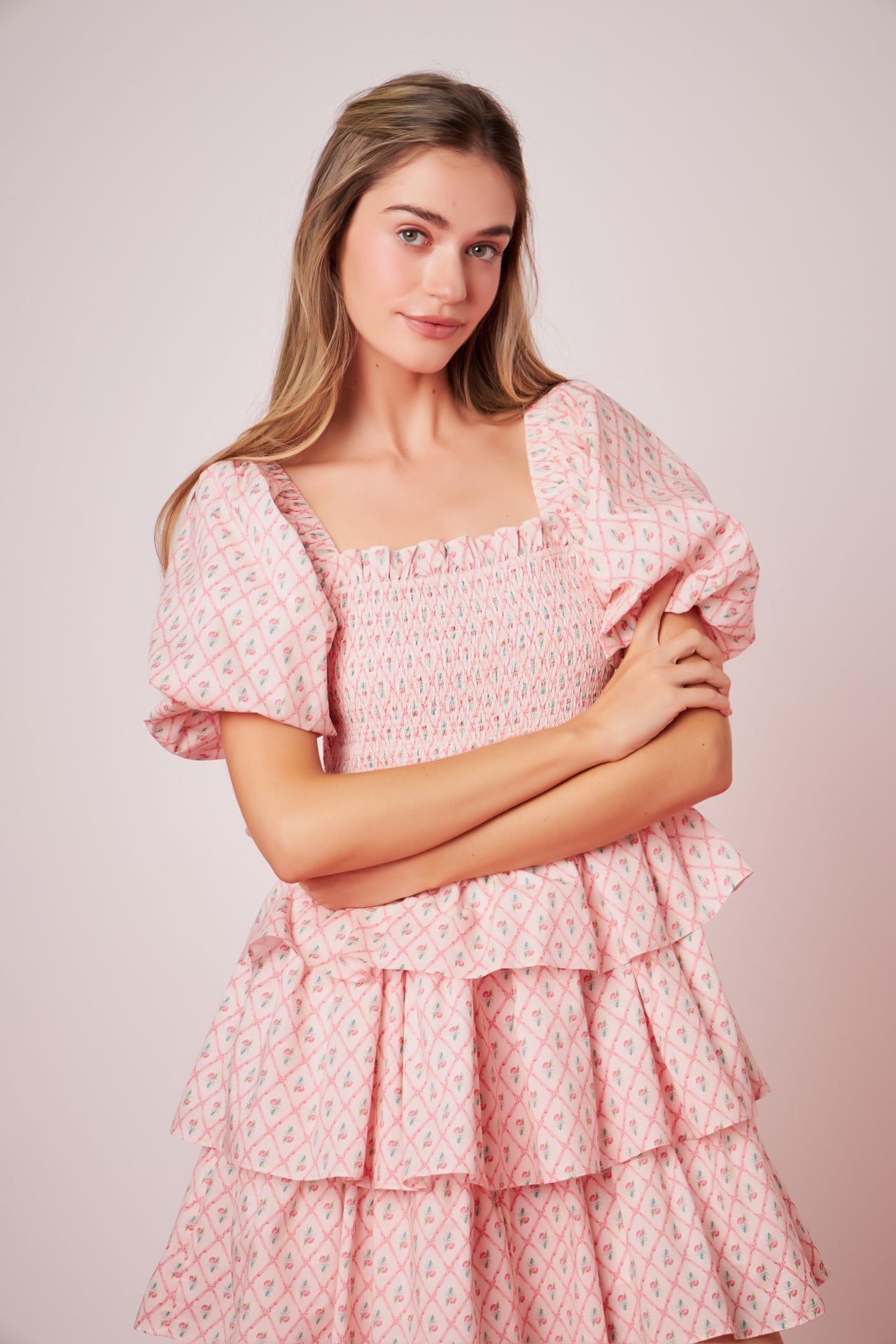 ENGLISH FACTORY - Floral Smocked Tiered Mini Dress - DRESSES available at Objectrare