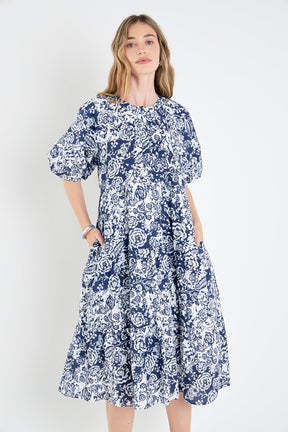 ENGLISH FACTORY - Floral Print Midi Dress - DRESSES available at Objectrare