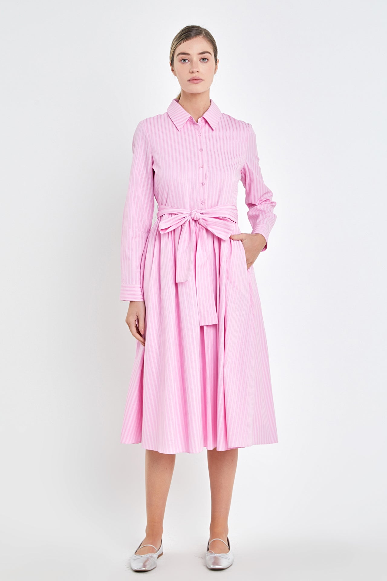 Striped Shirt Maxi Dress