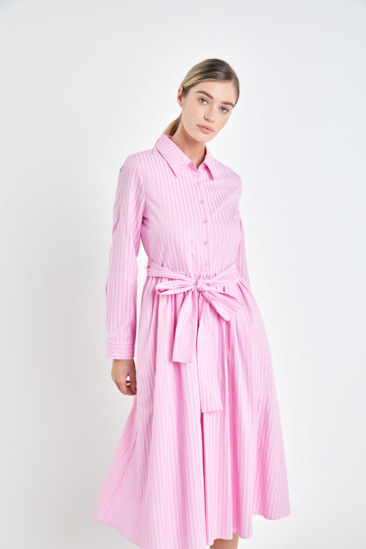 Striped Shirt Maxi Dress