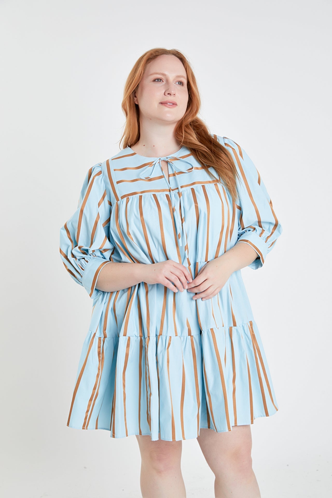 ENGLISH FACTORY - Striped Blouson Mini Dress - DRESSES available at Objectrare