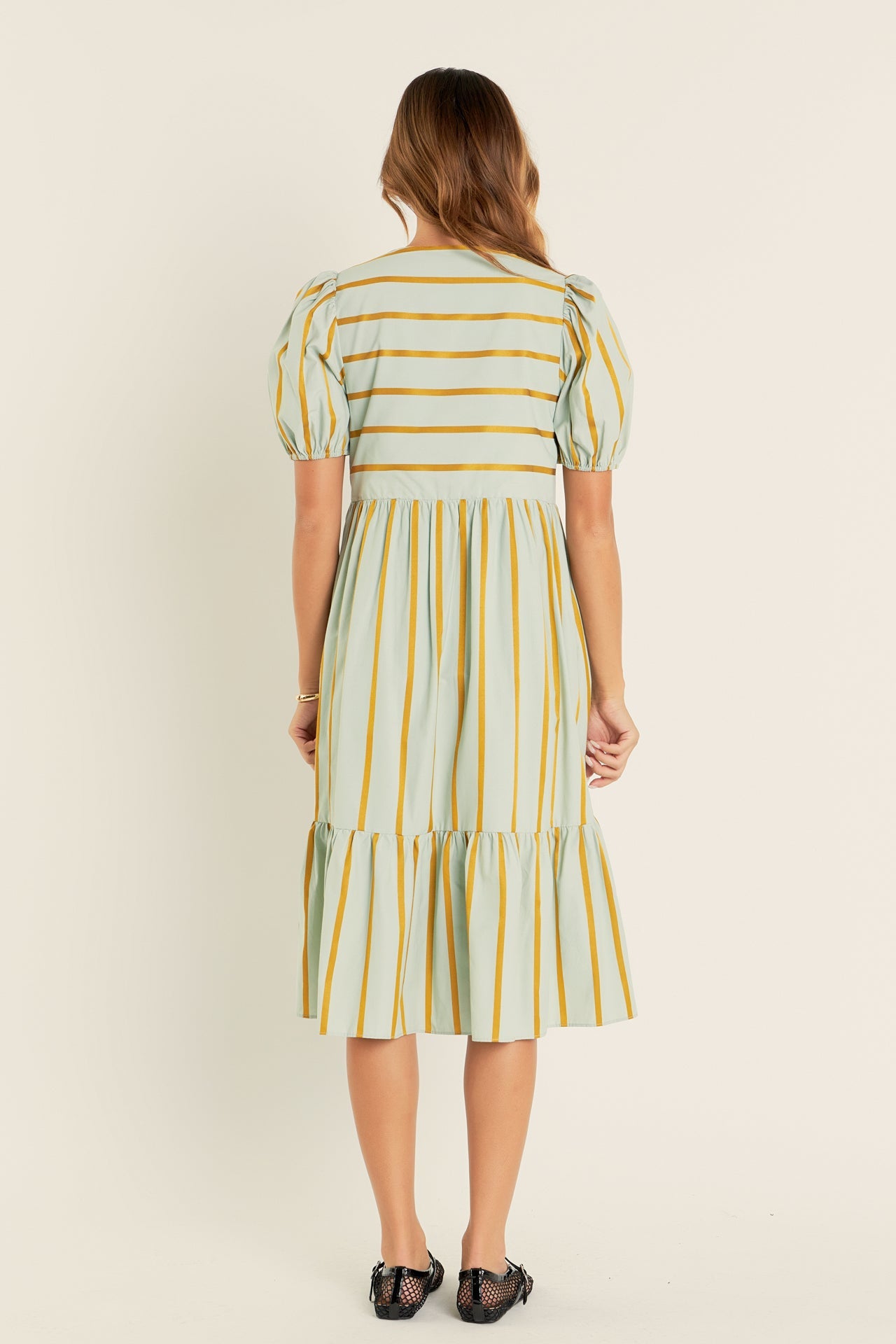 ENGLISH FACTORY - Striped Blouson Maxi Dress - DRESSES available at Objectrare