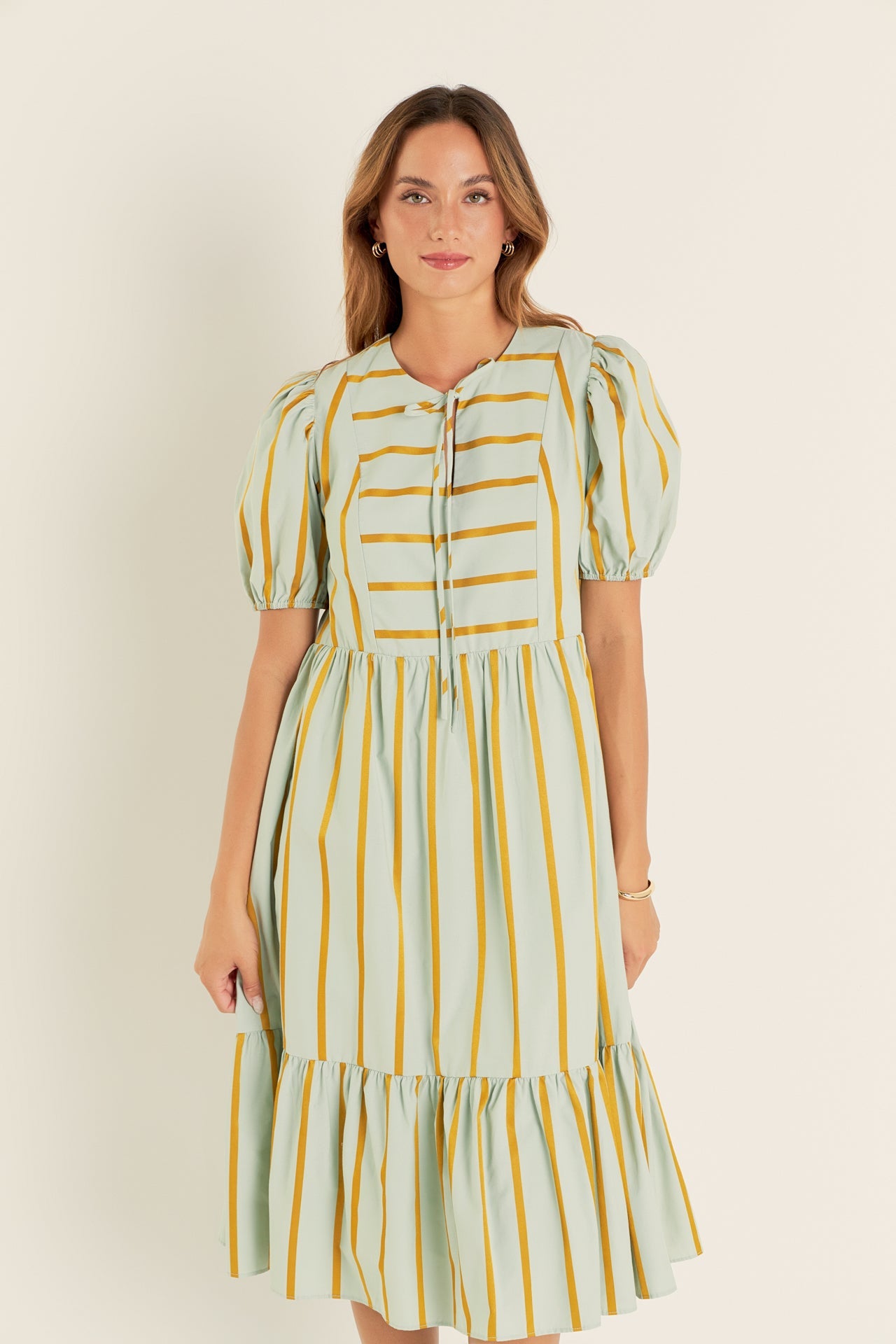 ENGLISH FACTORY - Striped Blouson Maxi Dress - DRESSES available at Objectrare