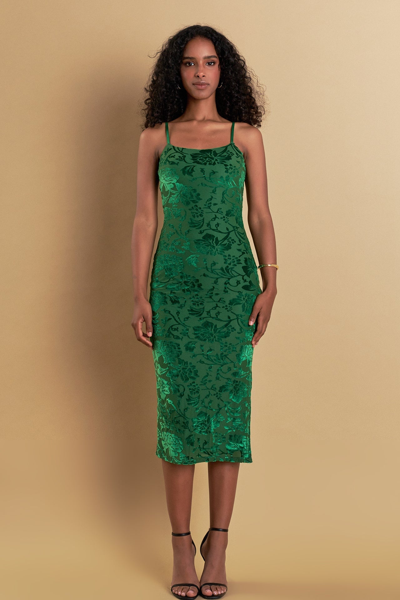 ENDLESS ROSE - Print Velvet Slip Dress - DRESSES available at Objectrare