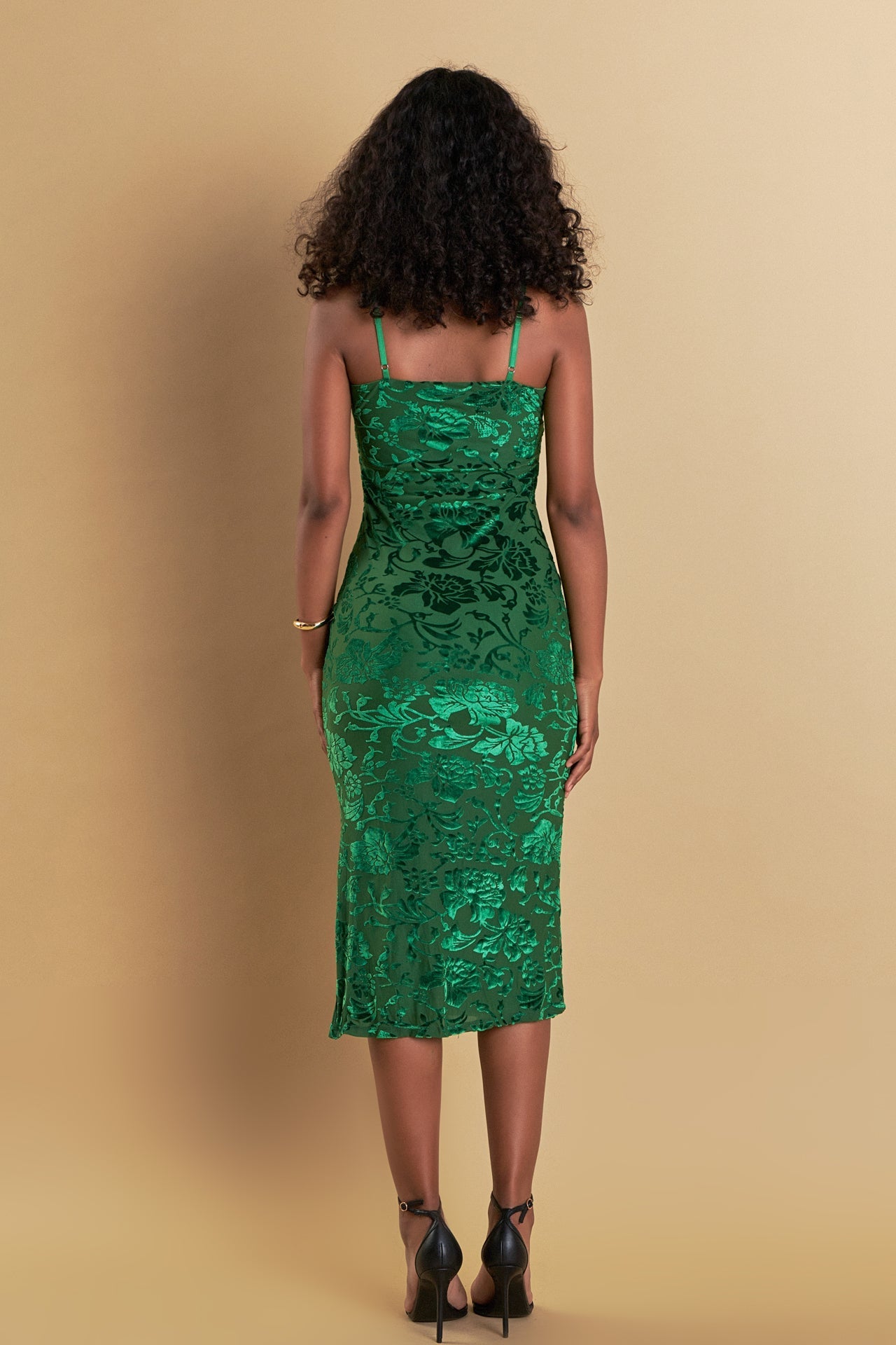 ENDLESS ROSE - Print Velvet Slip Dress - DRESSES available at Objectrare