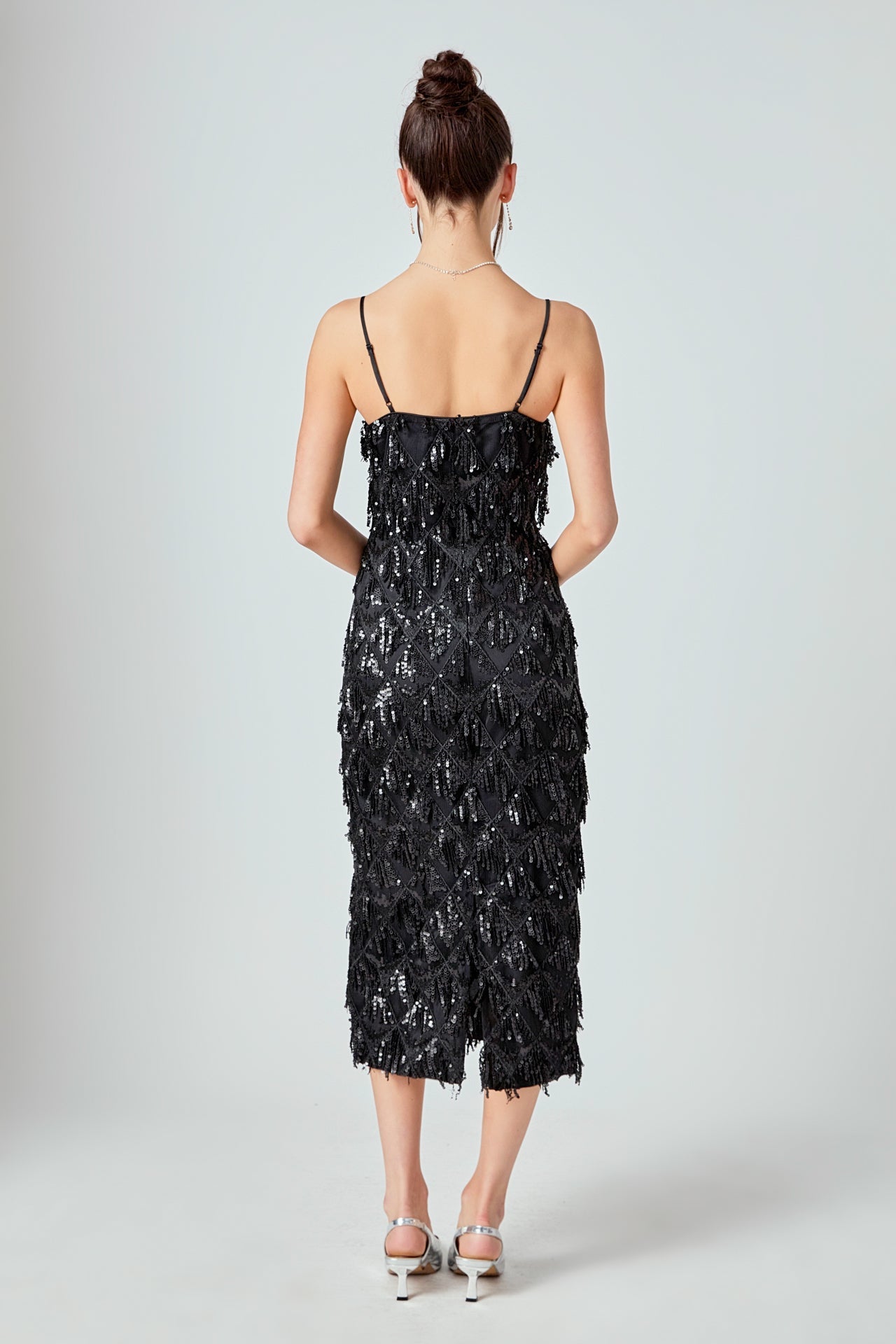 ENDLESS ROSE - Diagonal Sequins Slip Dress - DRESSES available at Objectrare