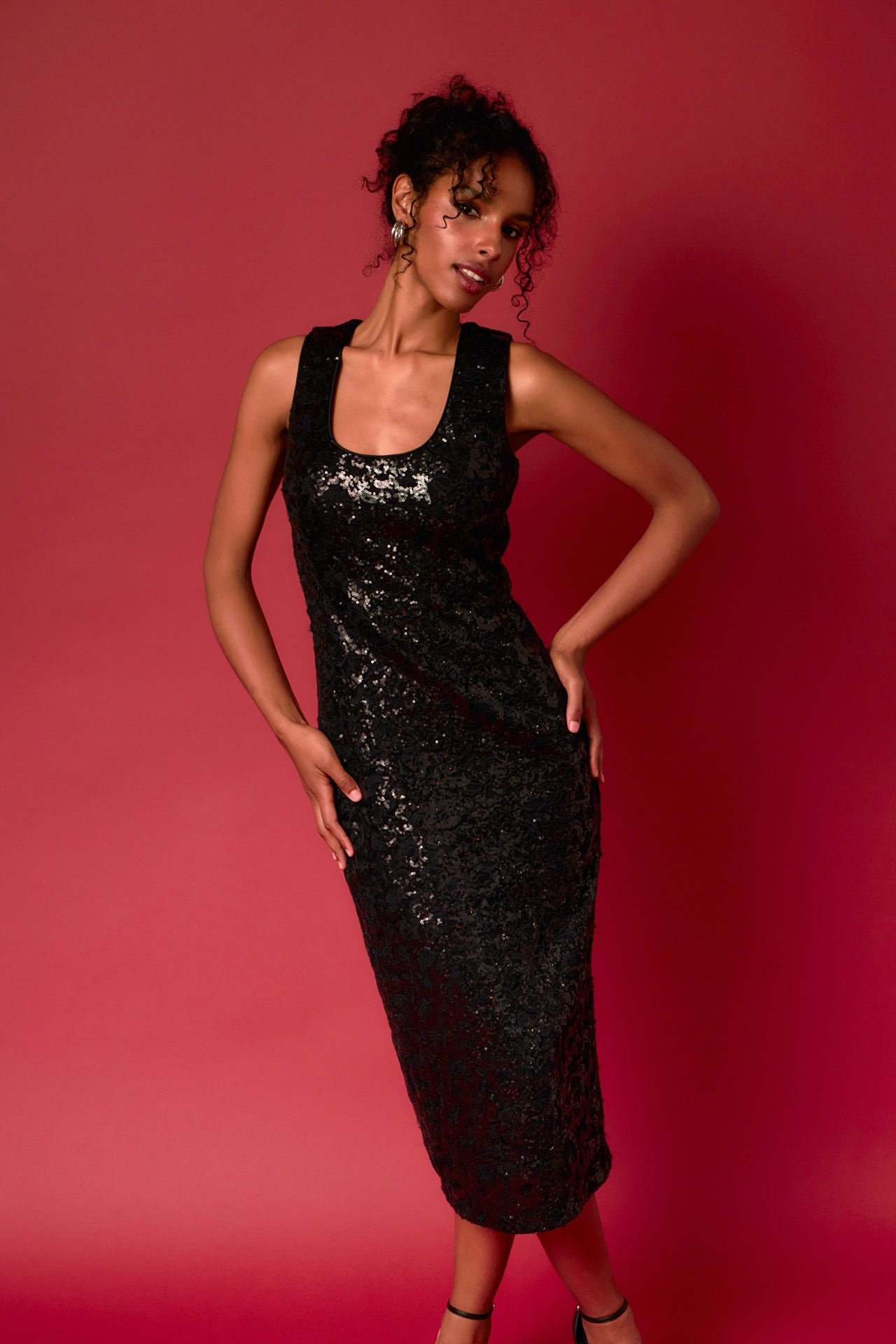 ENDLESS ROSE - Sequins Crochet Slip Dress - DRESSES available at Objectrare