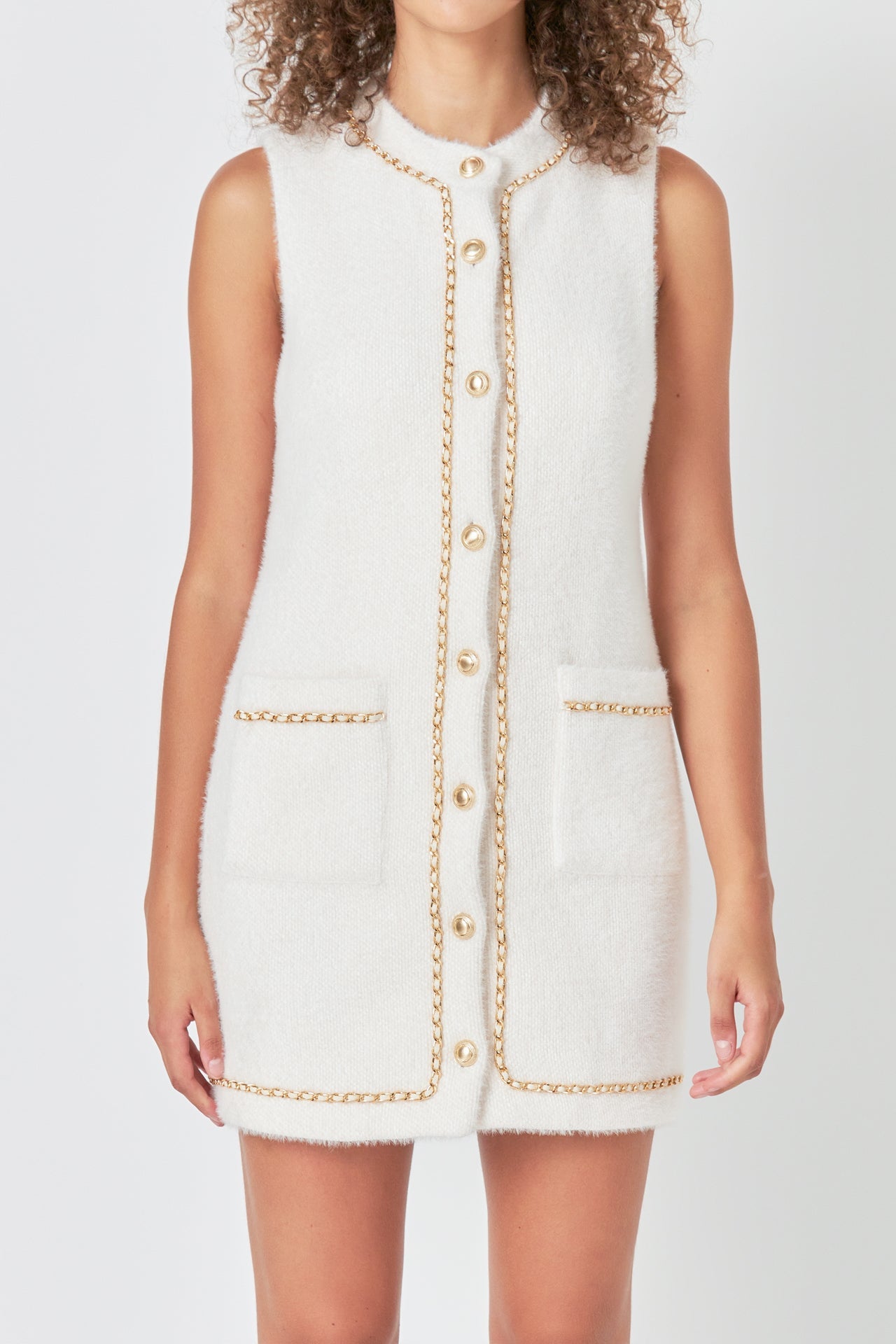 ENDLESS ROSE - Chain Trimmed Mini Dress - DRESSES available at Objectrare