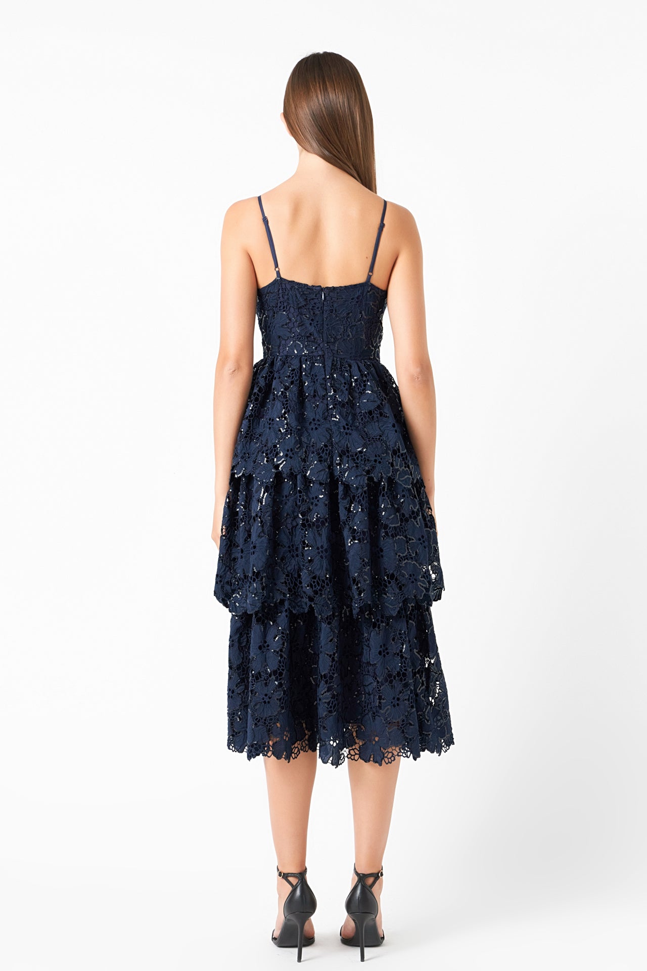 ENDLESS ROSE - Sequins Lace Tiered Dress - DRESSES available at Objectrare