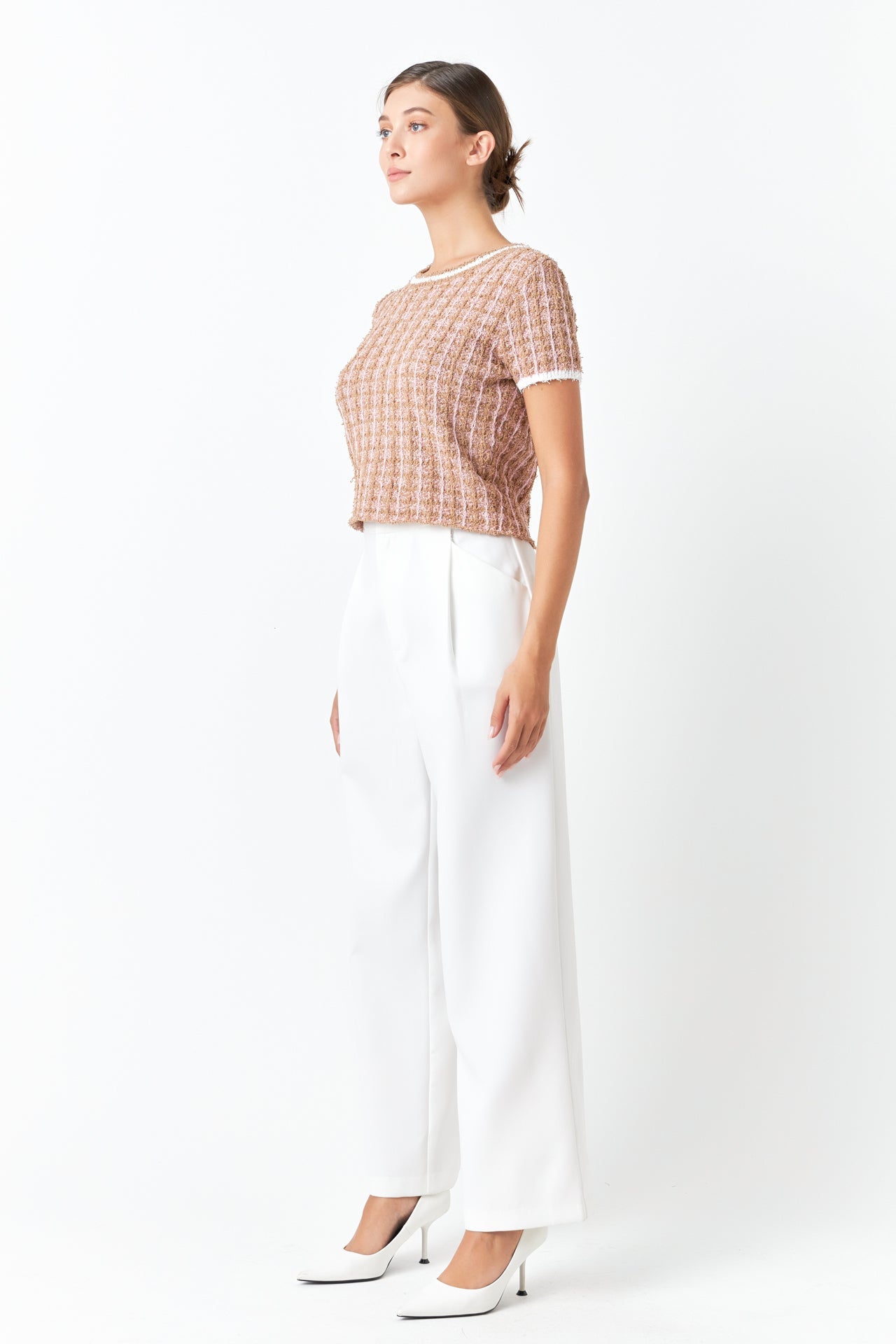 ENDLESS ROSE - Check Knit Top - SWEATERS & KNITS available at Objectrare