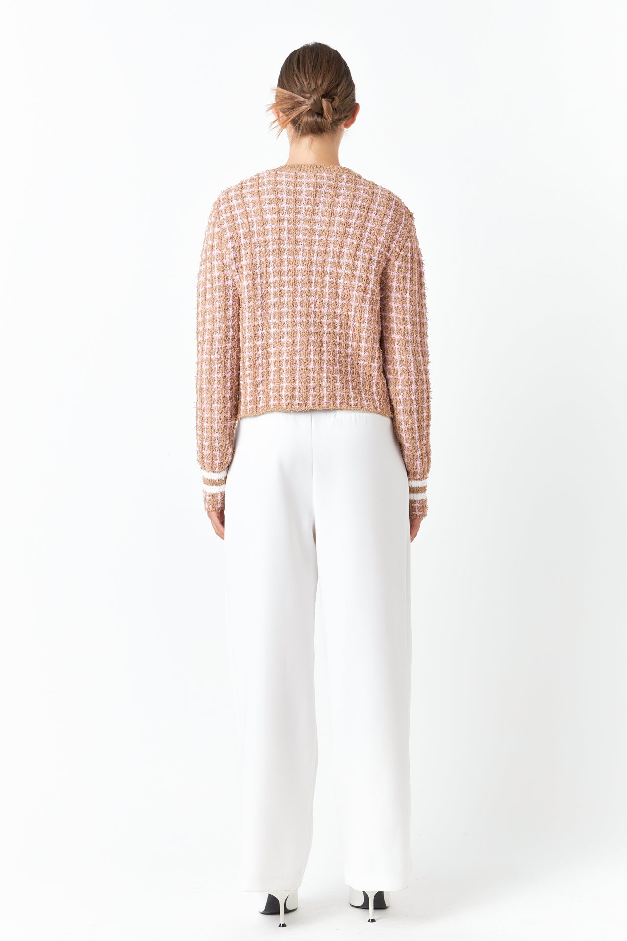 ENDLESS ROSE - Check Sweater Cardigan - SWEATERS & KNITS available at Objectrare