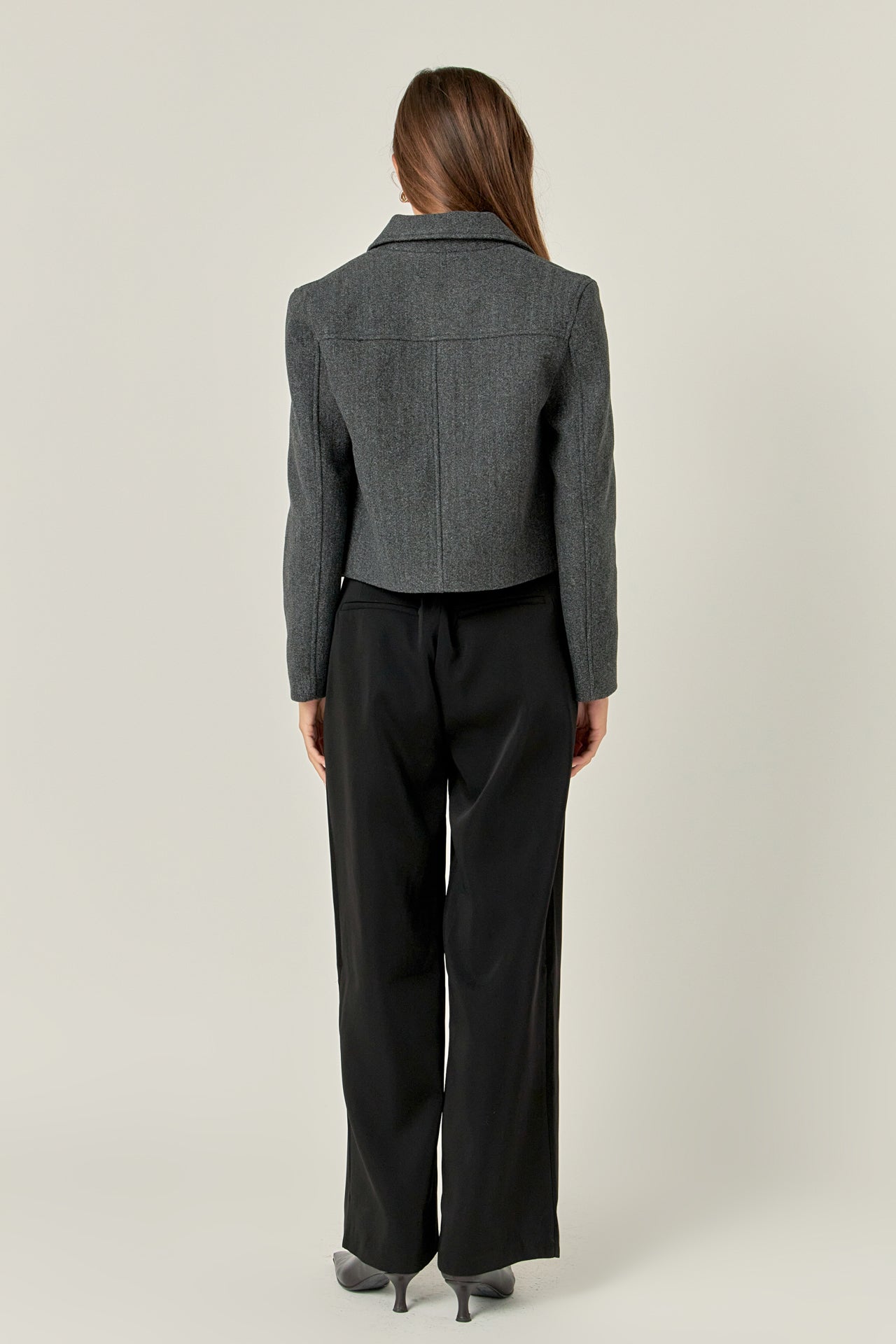 ENGLISH FACTORY - Gold Button Cropped Jacket - JACKETS available at Objectrare
