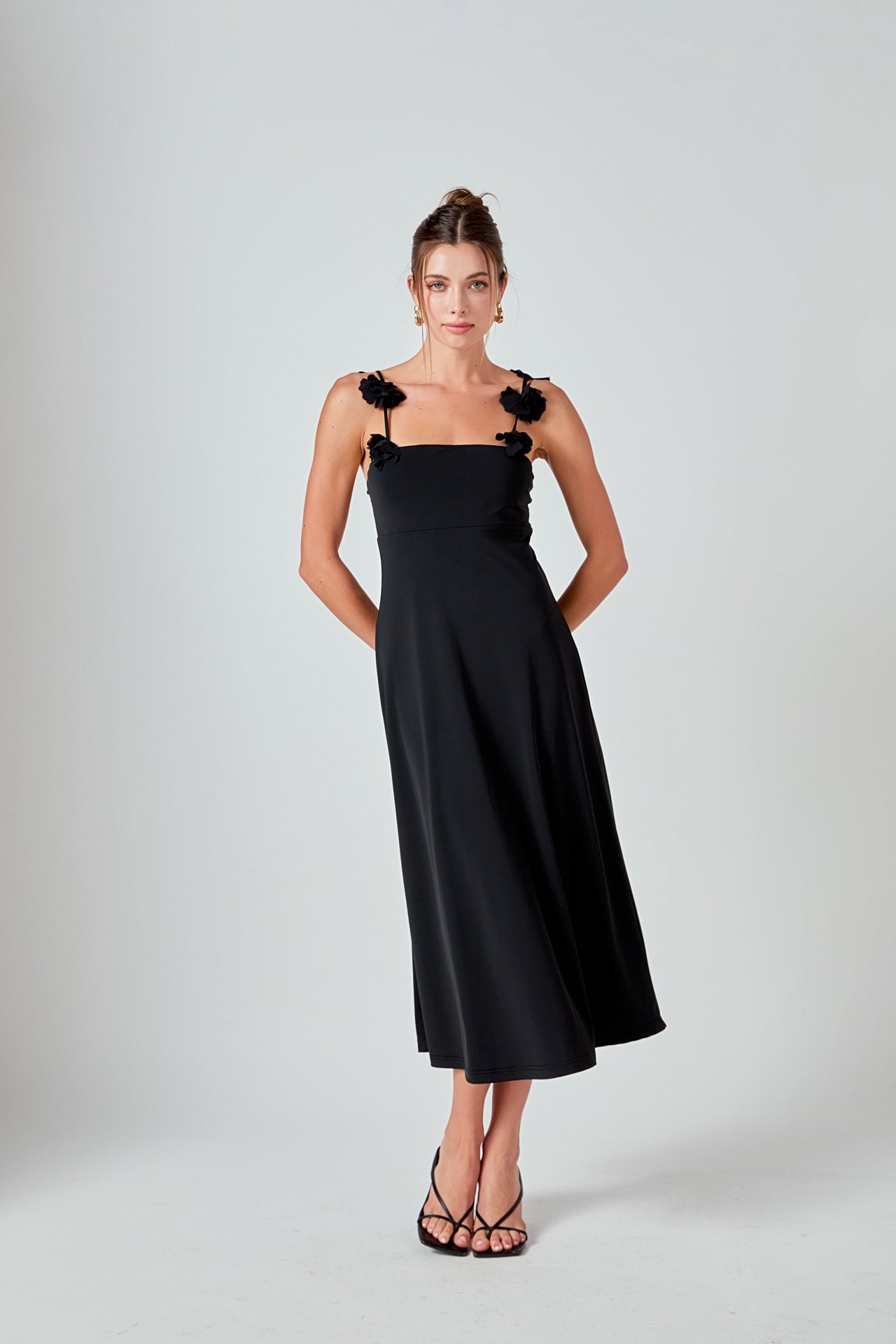 MARSY - Rosette Shoulder Maxi Dress - DRESSES available at Objectrare