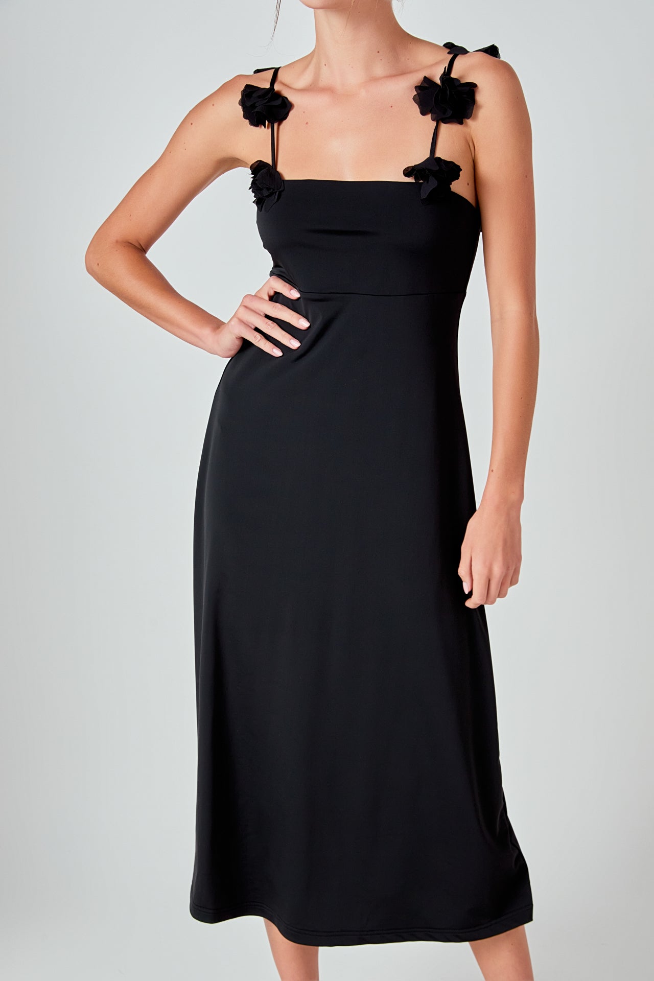 MARSY - Rosette Shoulder Maxi Dress - DRESSES available at Objectrare
