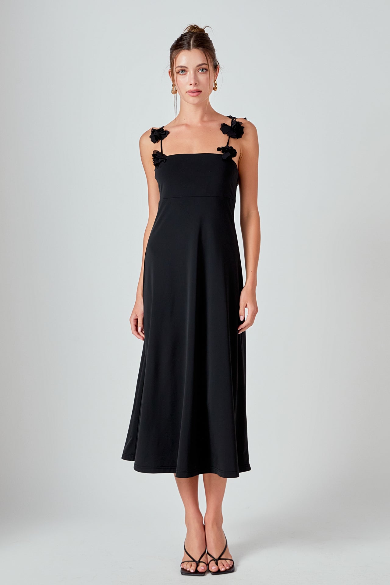 MARSY - Rosette Shoulder Maxi Dress - DRESSES available at Objectrare