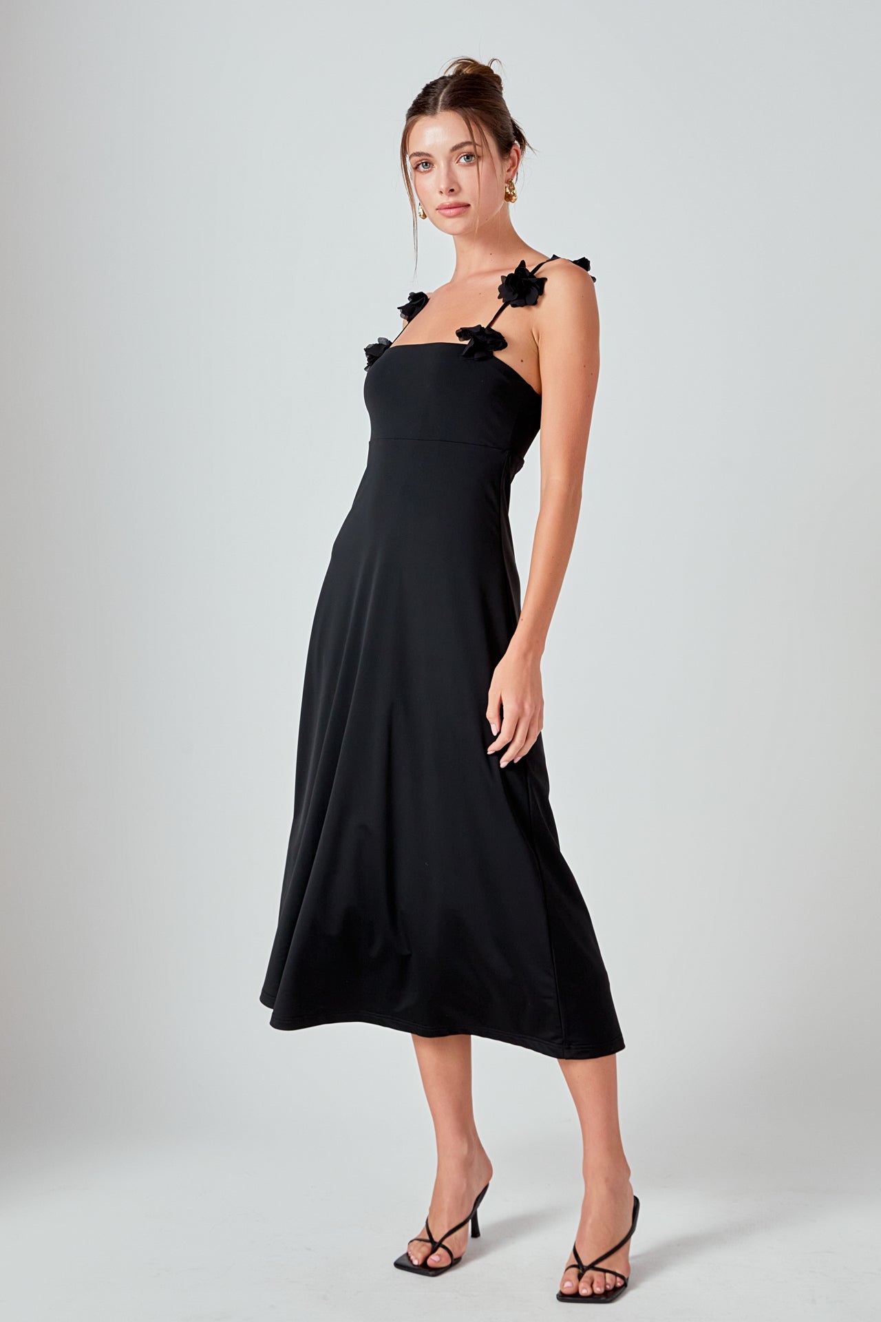 MARSY - Rosette Shoulder Maxi Dress - DRESSES available at Objectrare