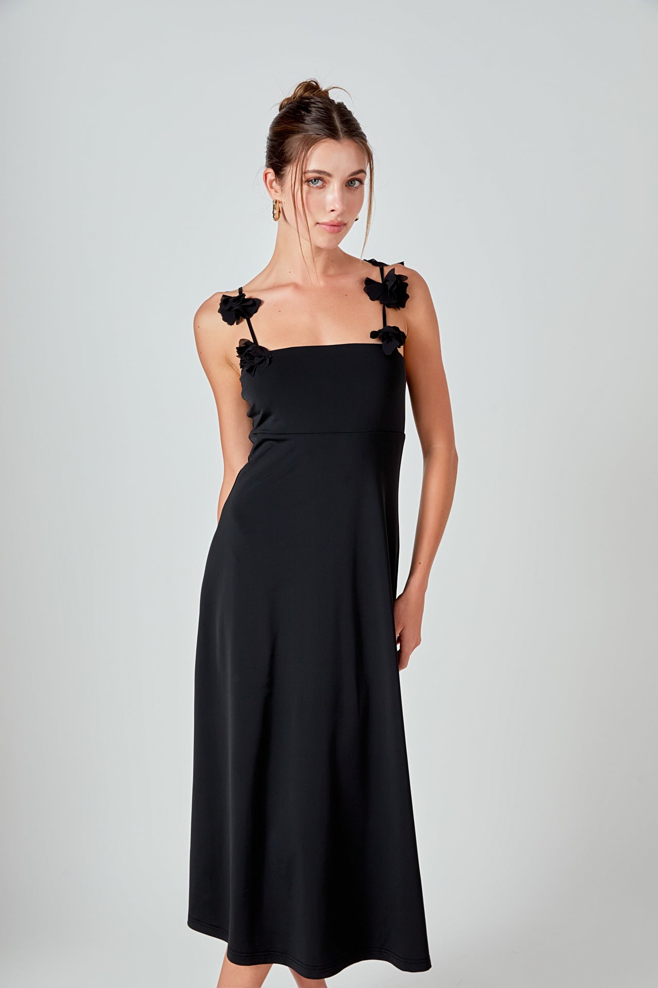 MARSY - Rosette Shoulder Maxi Dress - DRESSES available at Objectrare