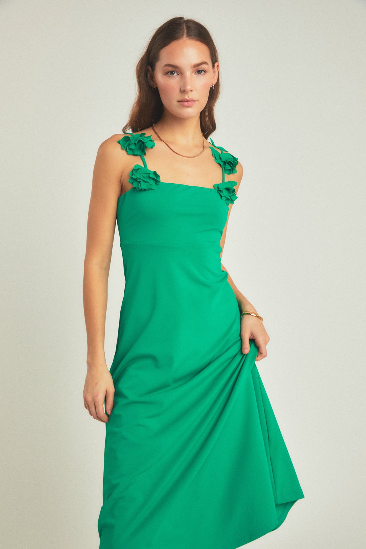 ENDLESS ROSE - Rosette Shoulder Maxi Dress - DRESSES available at Objectrare