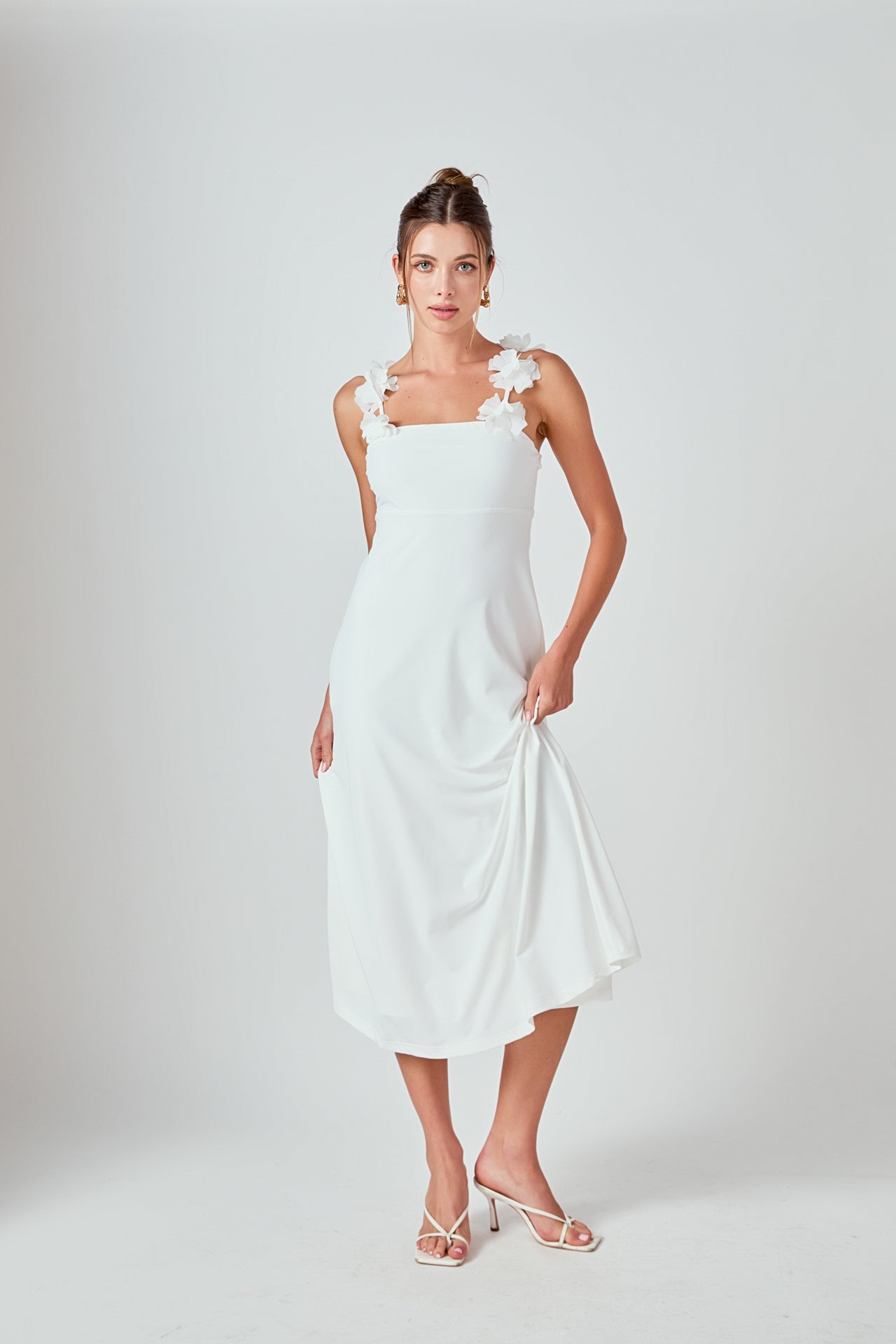MARSY - Rosette Shoulder Maxi Dress - DRESSES available at Objectrare