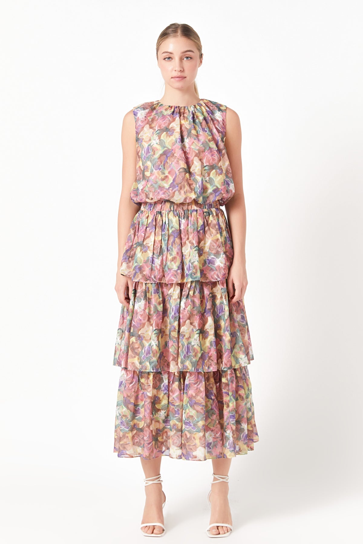 ENDLESS ROSE - Floral Tiered Maxi Skirt - SKIRTS available at Objectrare