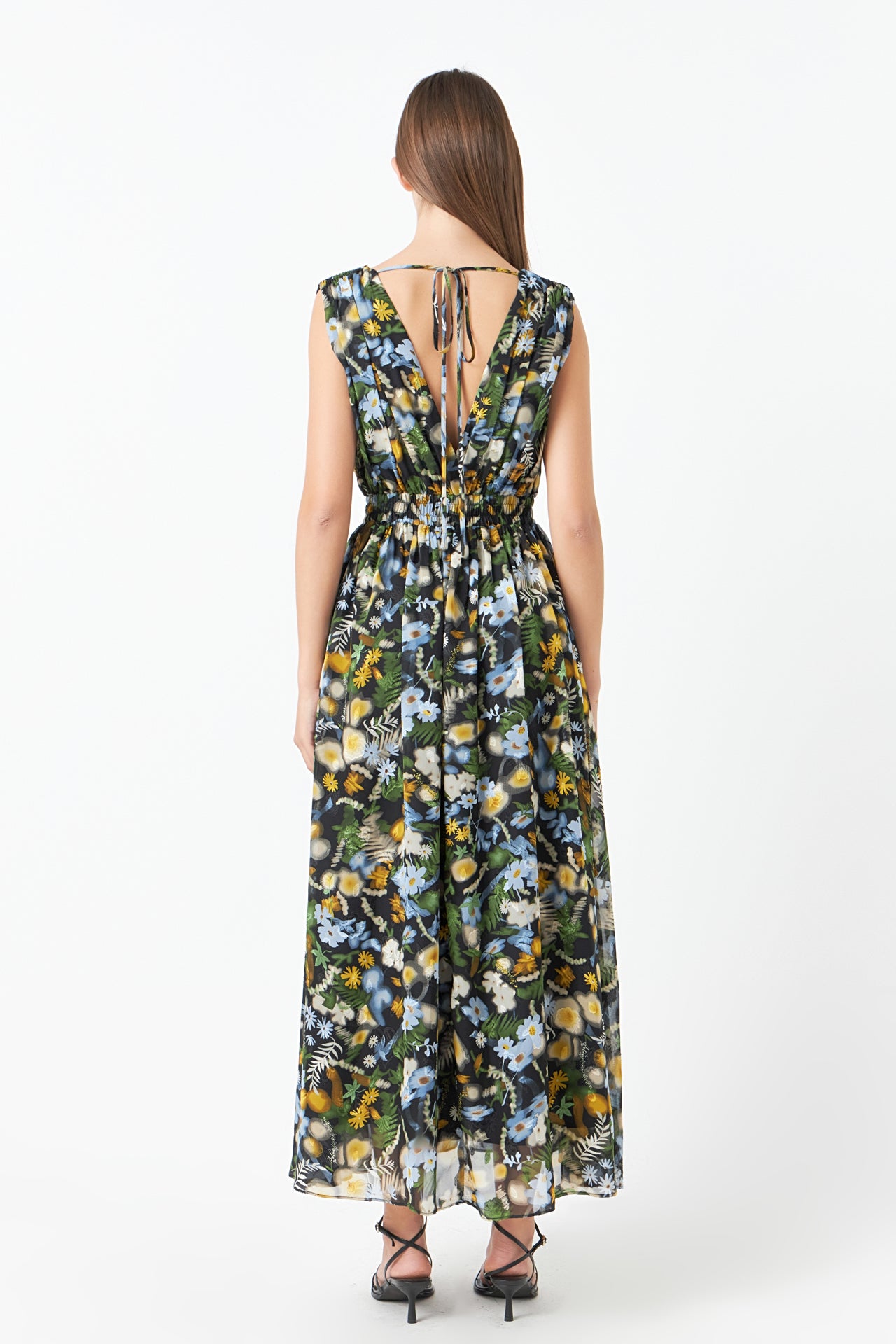ENDLESS ROSE - Low Neck Floral Maxi Dress - DRESSES available at Objectrare