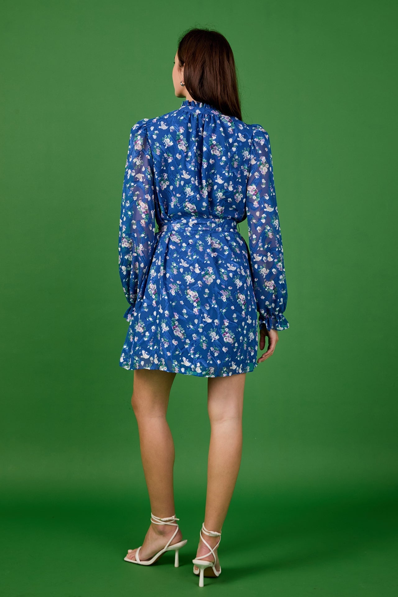 ENDLESS ROSE - Floral Chiffon Belted Mini Dress - DRESSES available at Objectrare