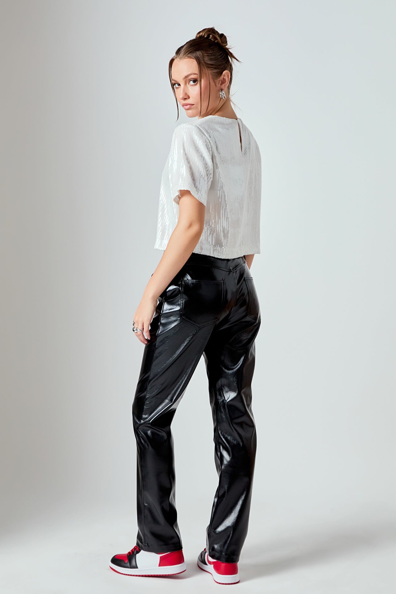 ENDLESS ROSE - Sequins Cropped Top - T-SHIRTS available at Objectrare