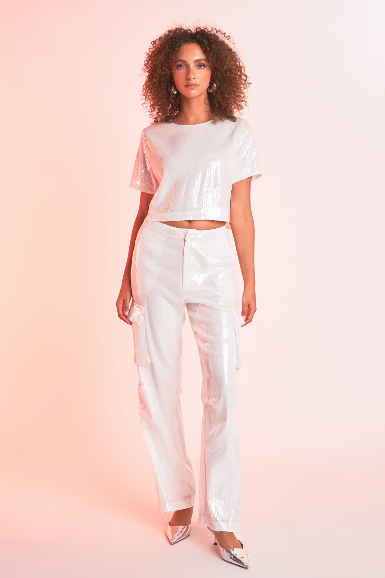 ENDLESS ROSE - Sequins Cargo Pants - PANTS available at Objectrare