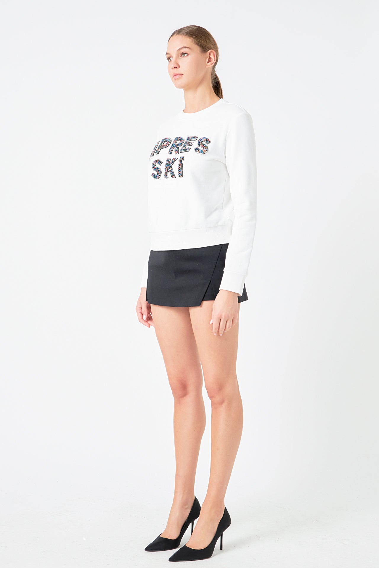ENDLESS ROSE - Apres Ski Embellished Sweatshirt - HOODIES & SWEATSHIRTS available at Objectrare
