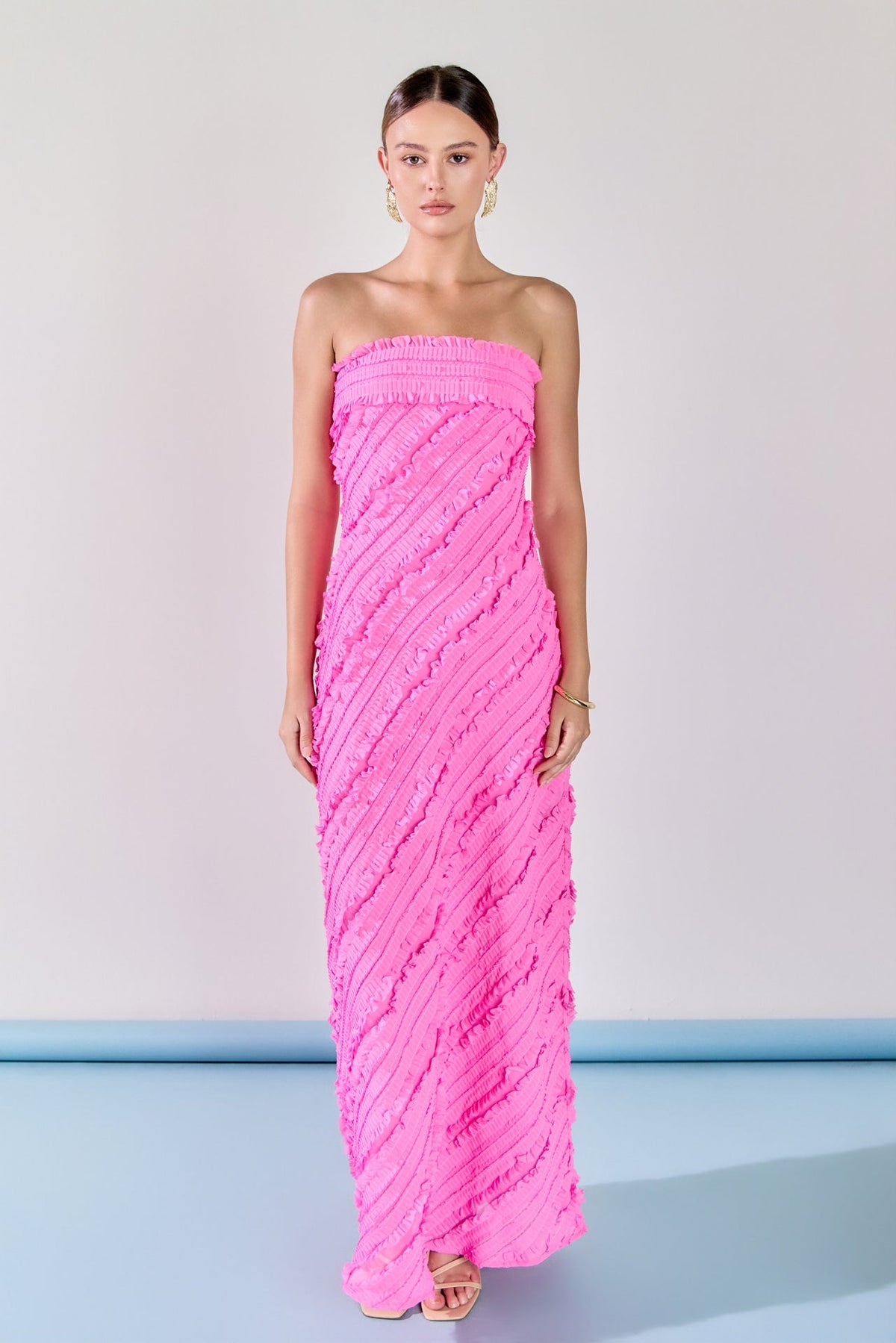 Juliette Strapless Ruffled Maxi Dress