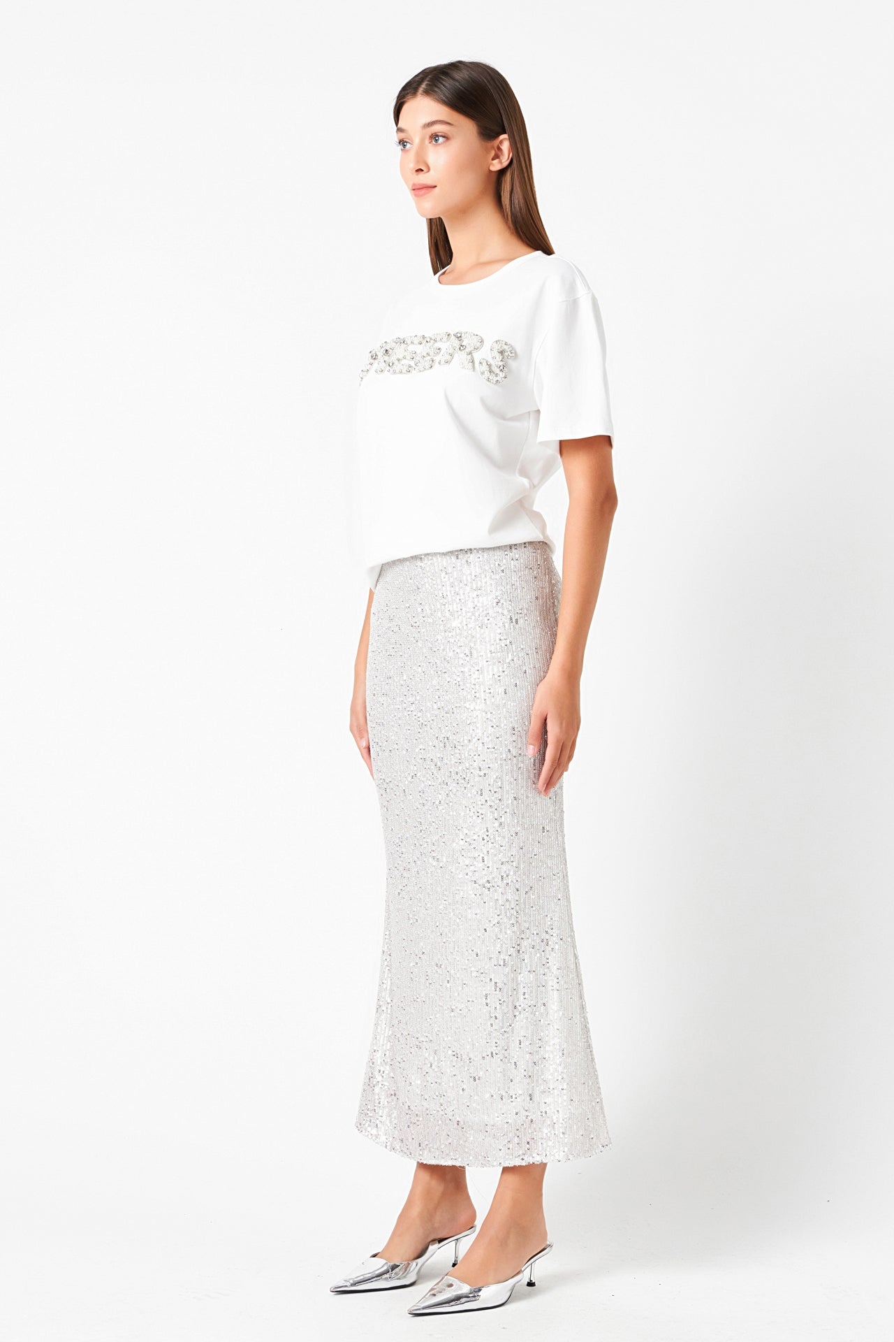 ENDLESS ROSE - Cheers Beaded Patch T Shirt - TOPS available at Objectrare