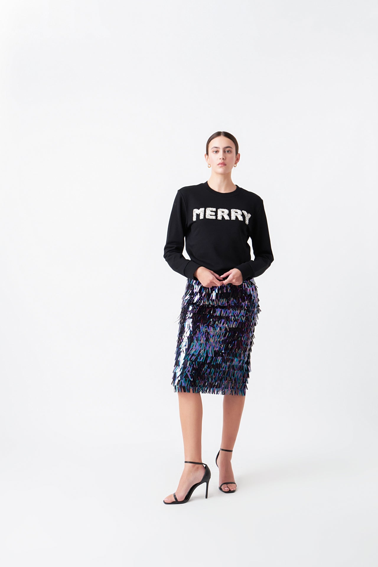 Merry Beaded Sweatshirt