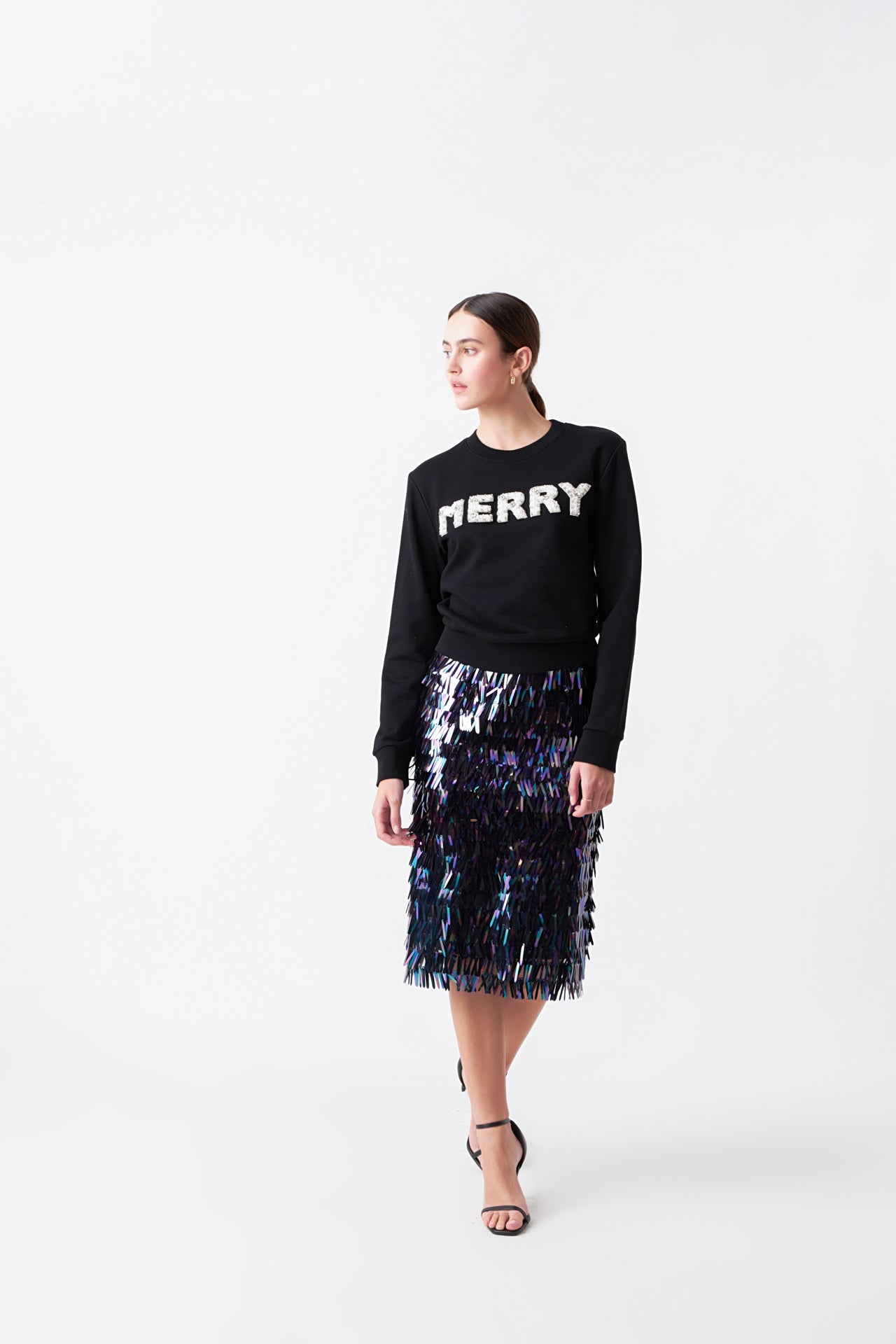 Merry Beaded Sweatshirt