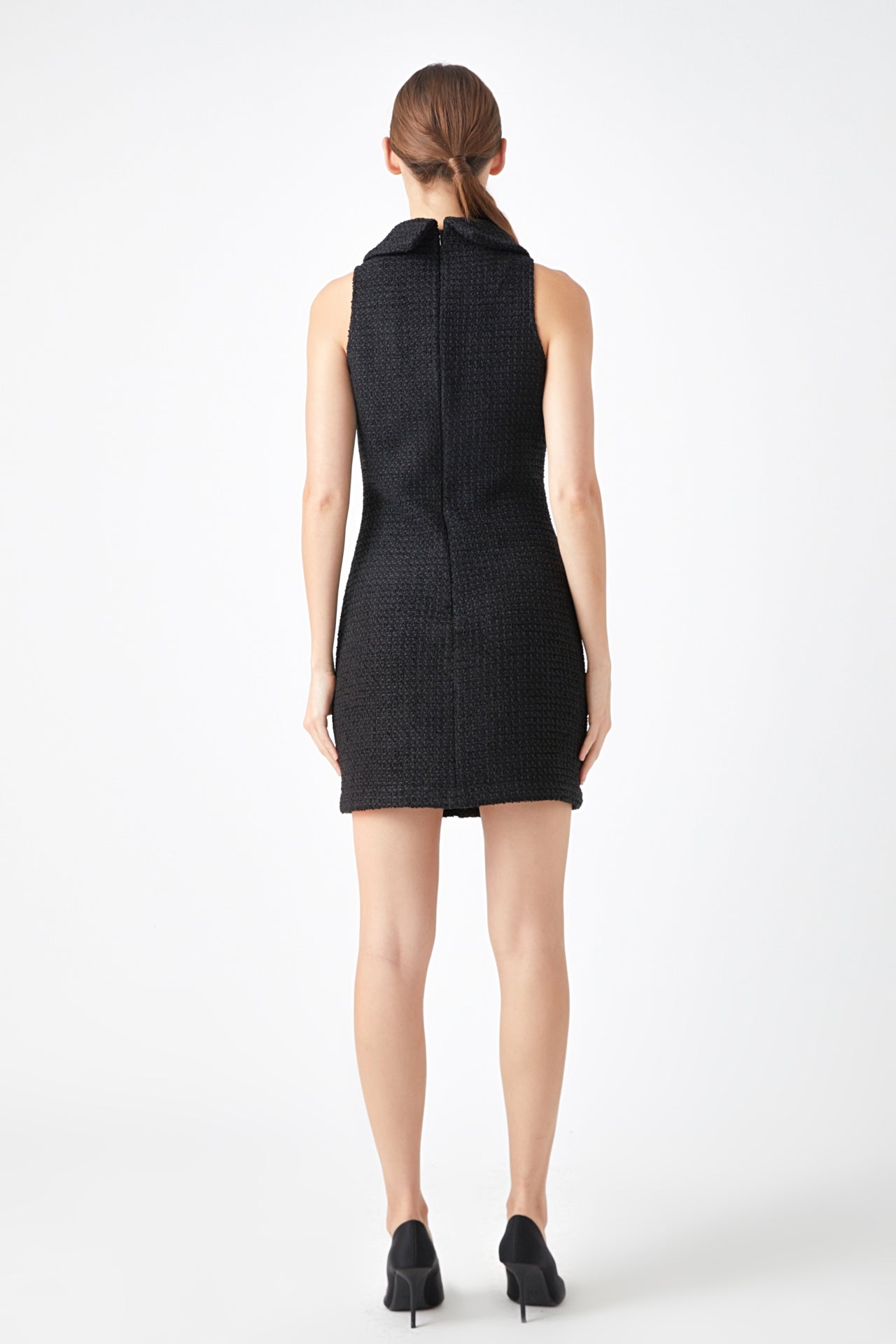 ENDLESS ROSE - Tweed Halter Mini Dress - DRESSES available at Objectrare