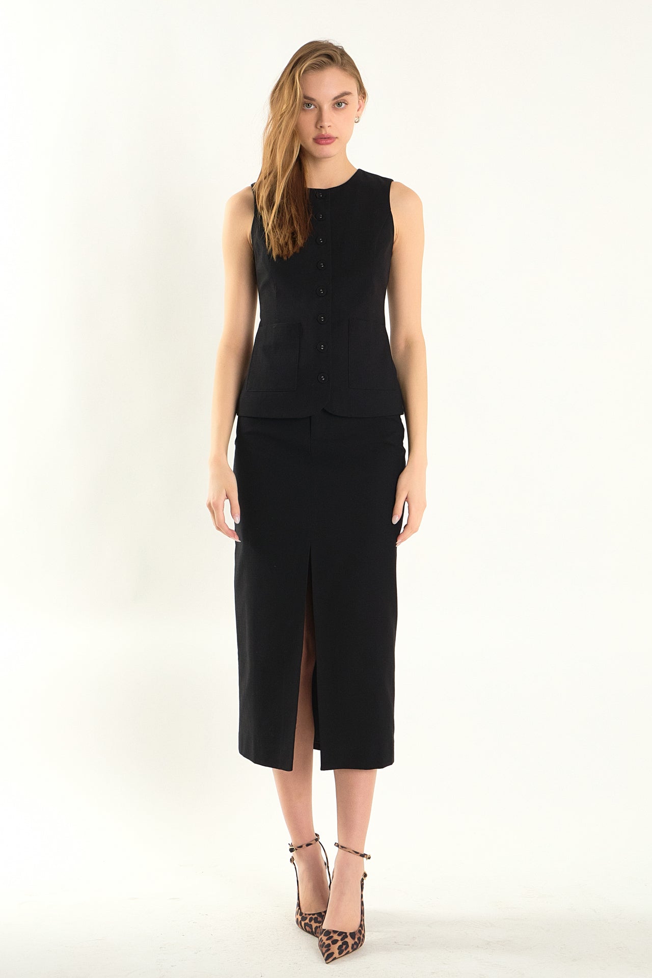 ENDLESS ROSE - Margaux Sleeveless Linen Vest - TOPS available at Objectrare
