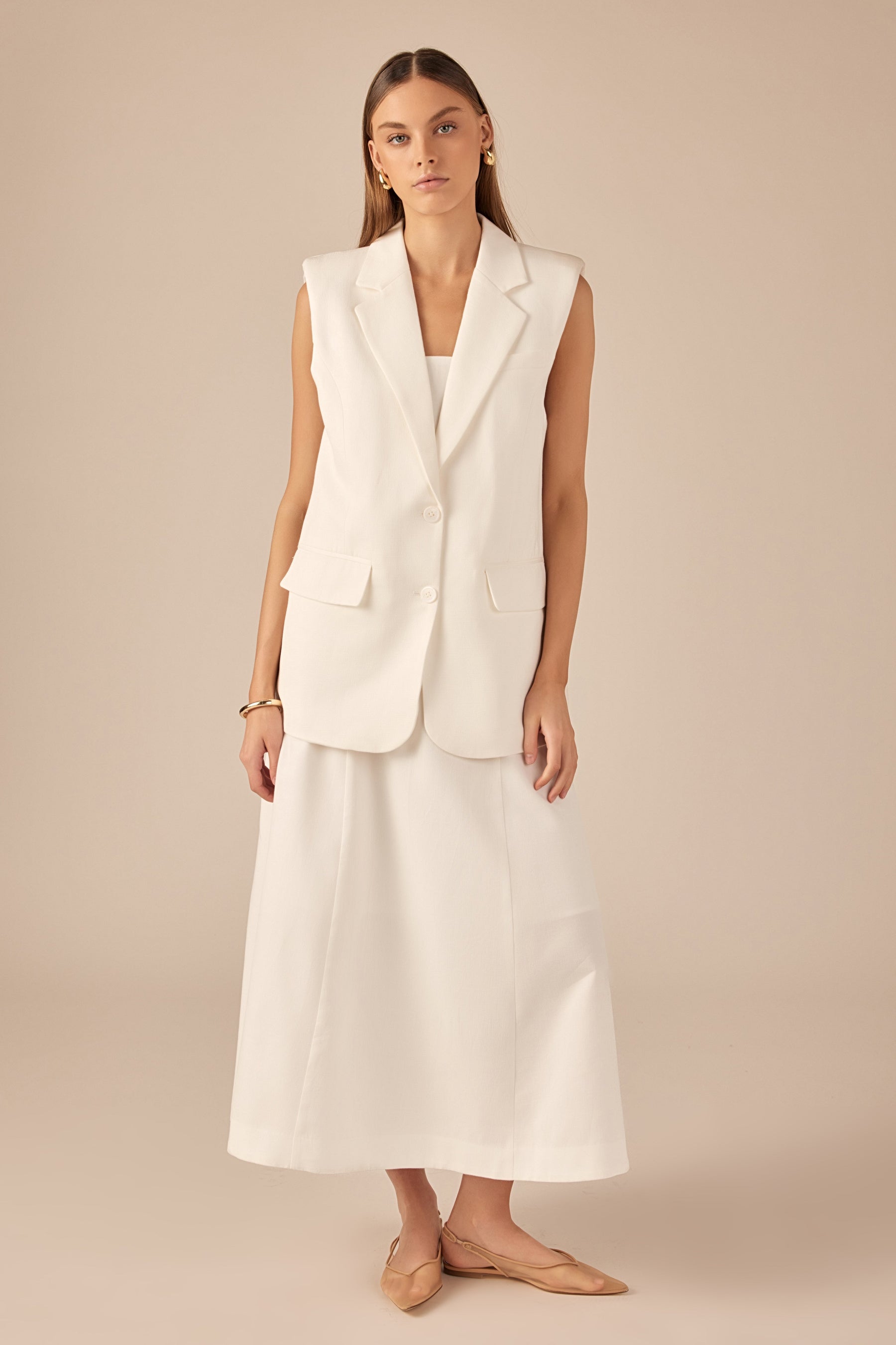 Linen Oversize Vest Blazer