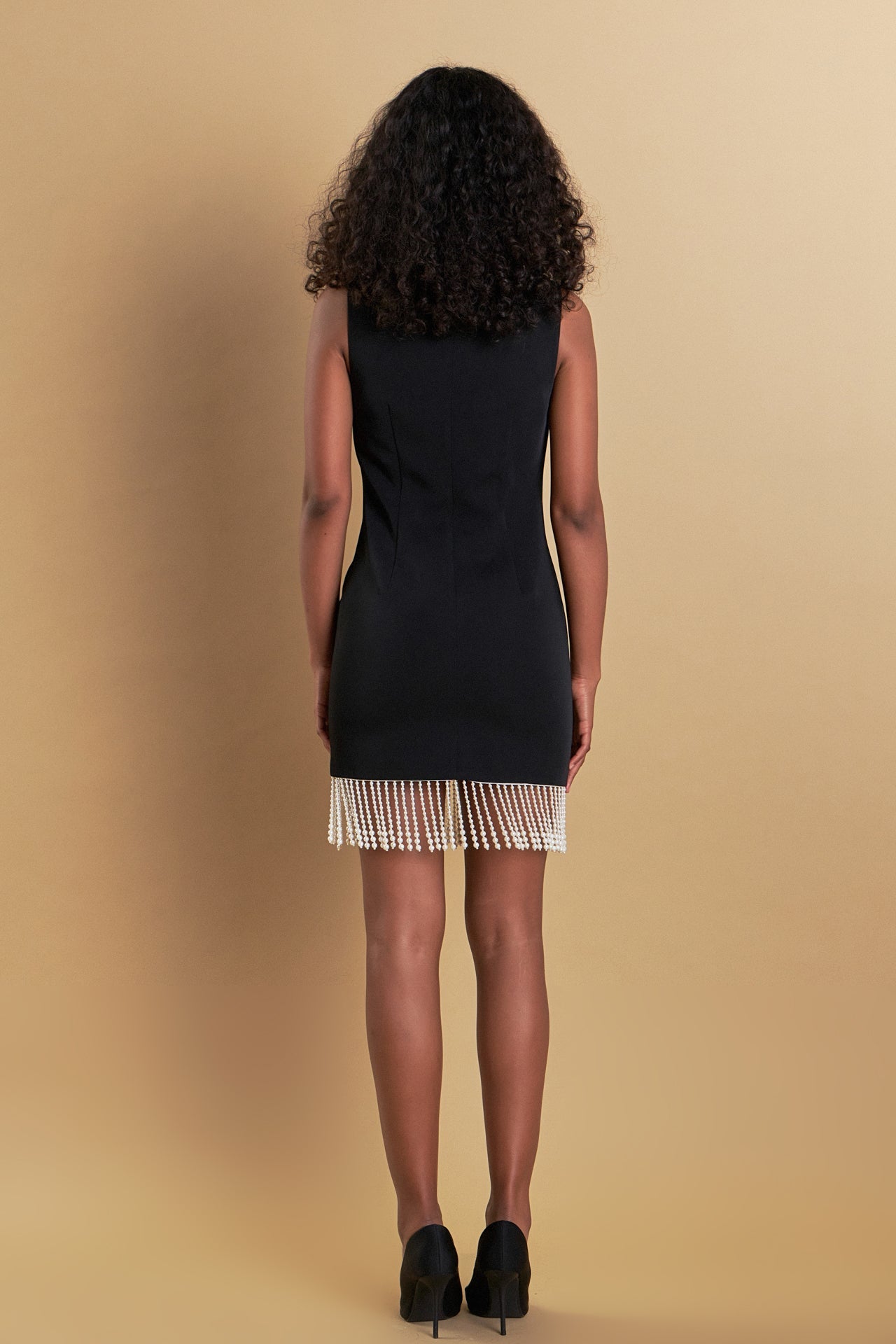 ENDLESS ROSE - Beaded Fringe Mini Dress - DRESSES available at Objectrare