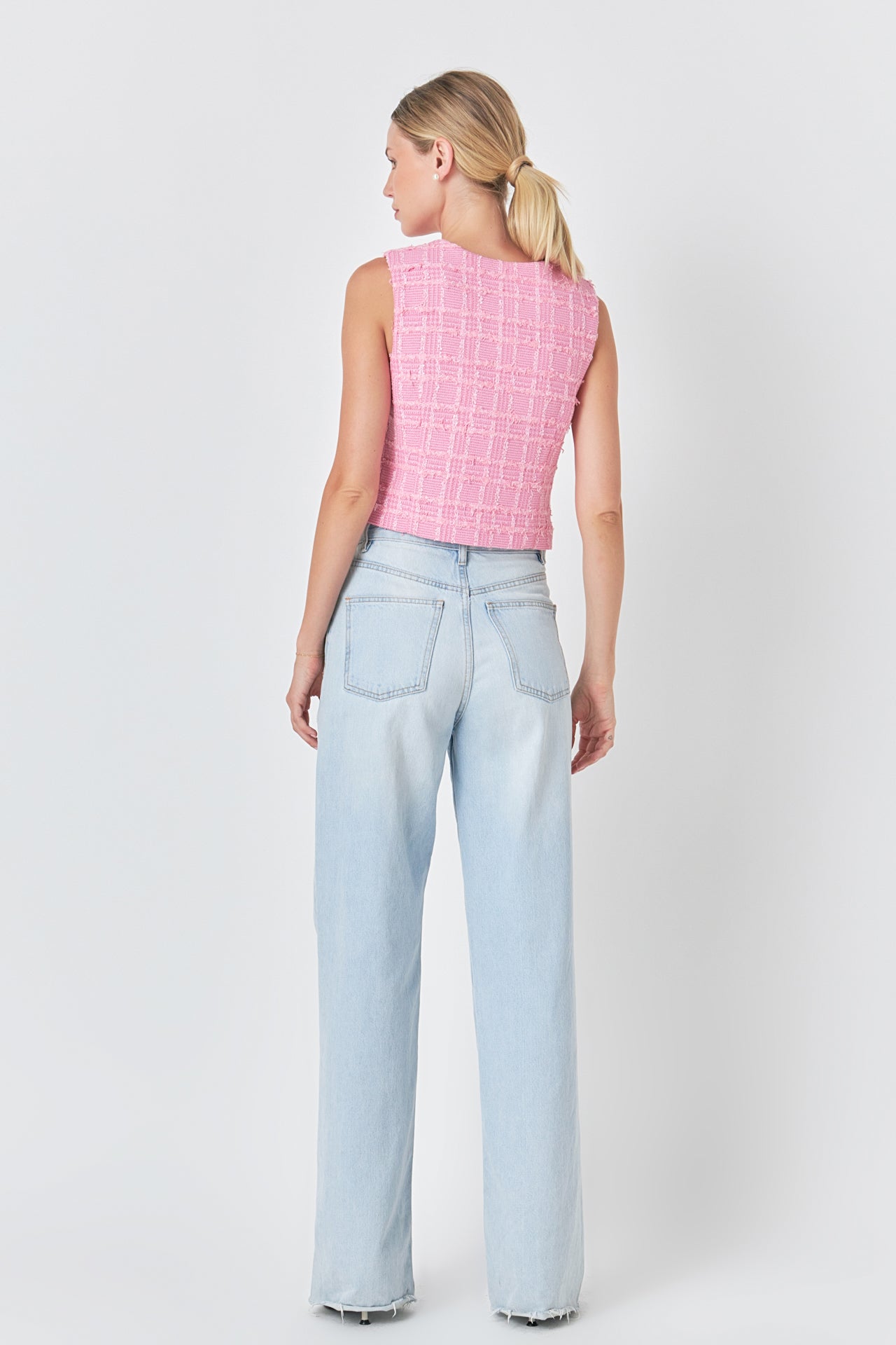 ENDLESS ROSE - Tweed Shirt Vest - VESTS available at Objectrare