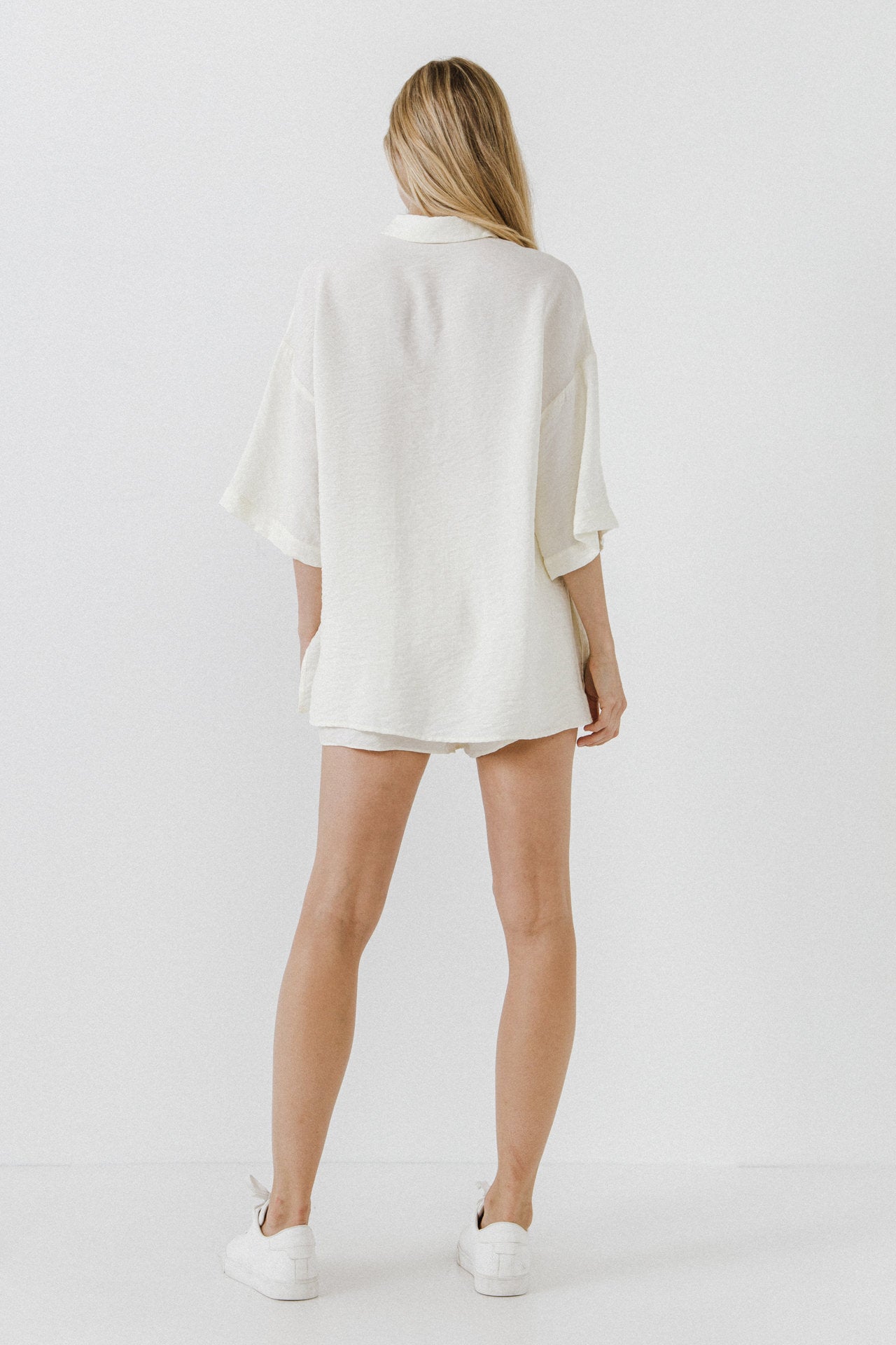 GREY LAB - Oversized Linen Button Up Shirt - TOPS available at Objectrare