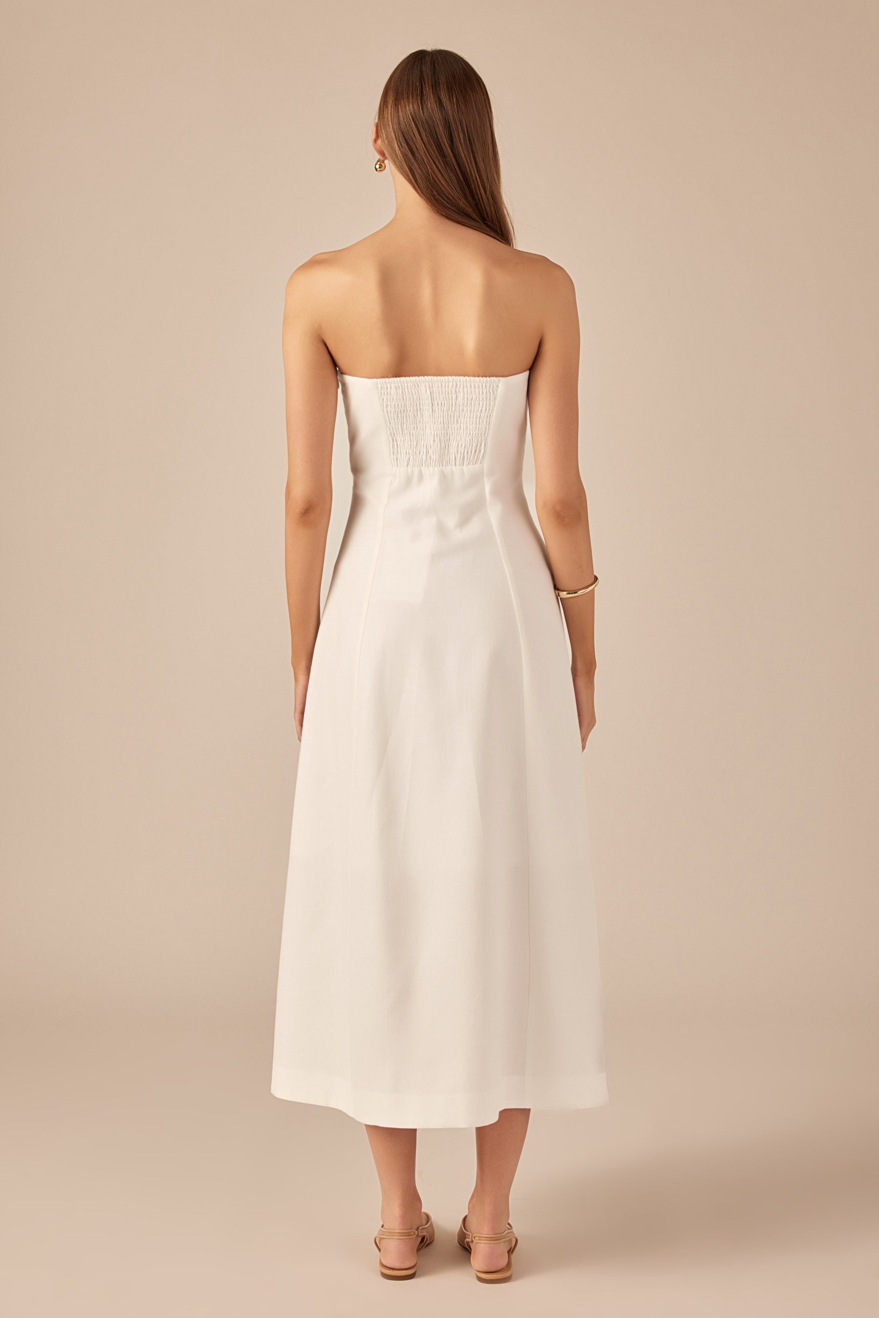 ENDLESS ROSE - Whitney Linen Strapless Dress - DRESSES available at Objectrare