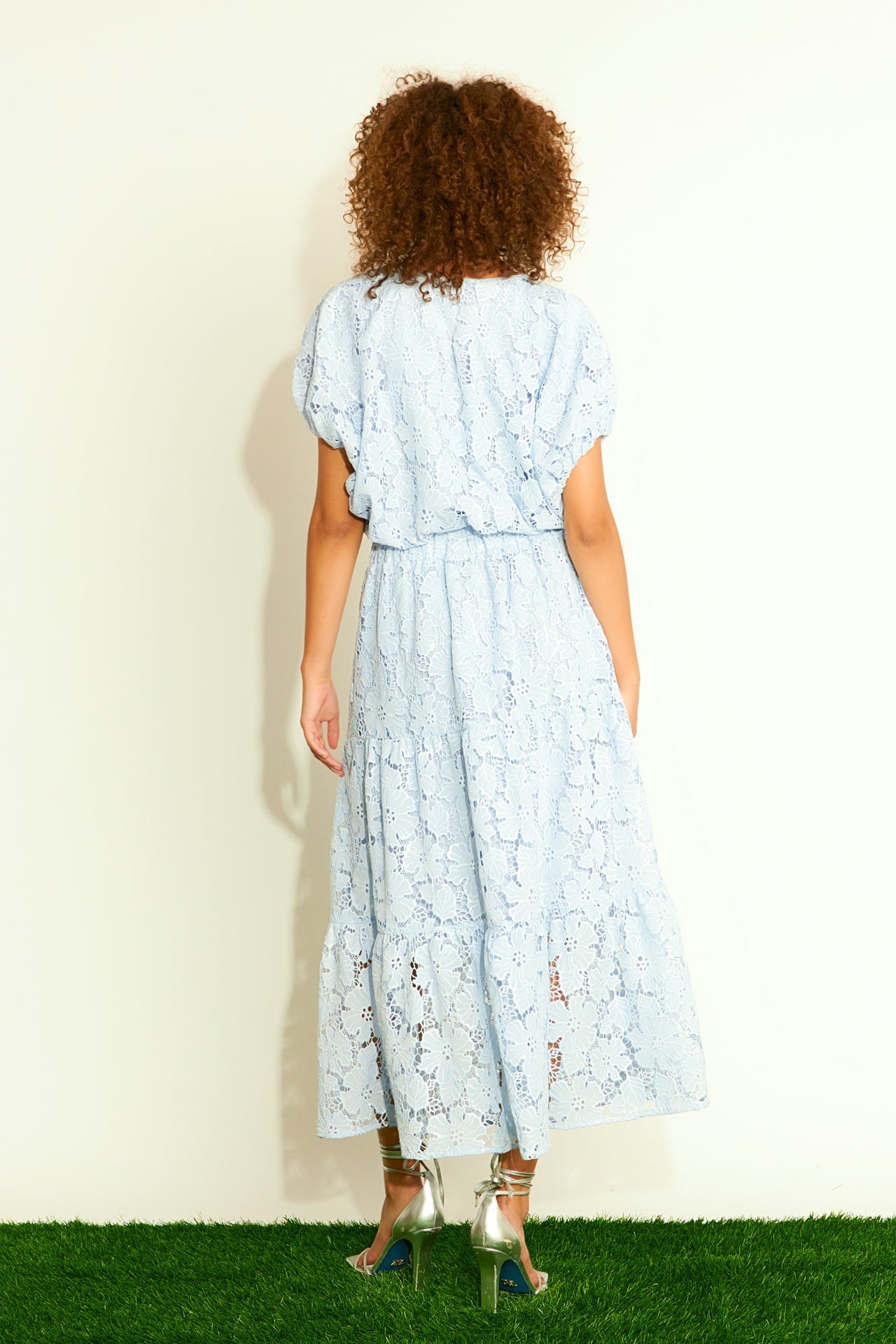 ENDLESS ROSE - Sequins Lace Voluminous Top - TOPS available at Objectrare
