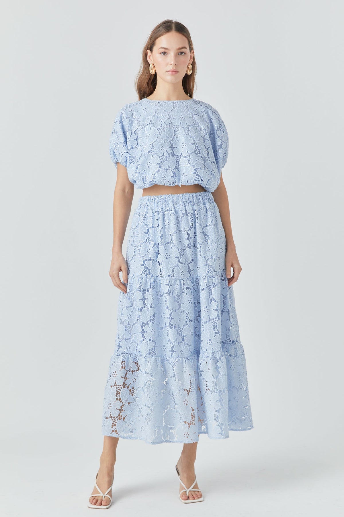 ENDLESS ROSE - Sequins Lace Maxi Skirt - SKIRTS available at Objectrare