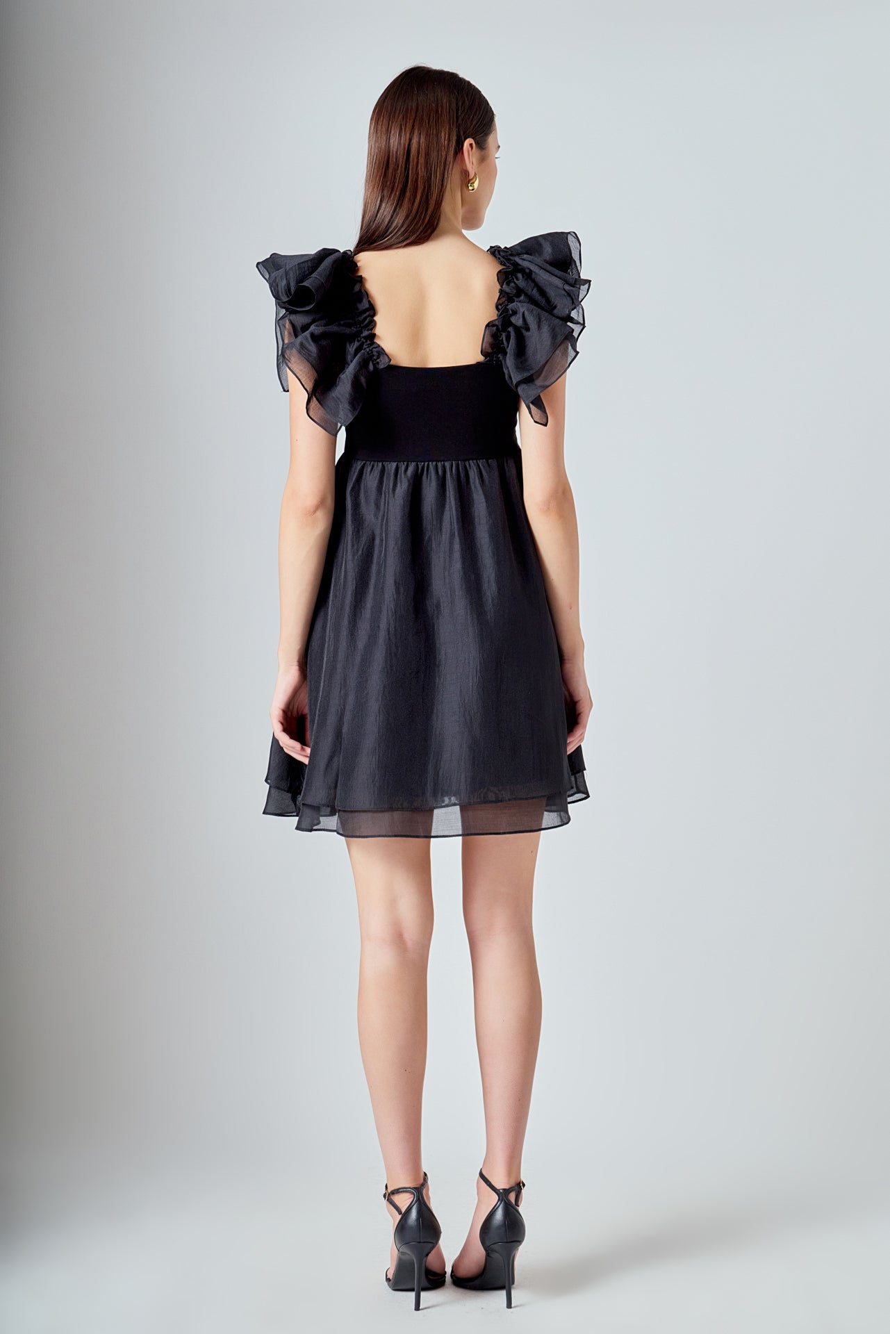 ENDLESS ROSE - Organza Sleeve Mini Dress - DRESSES available at Objectrare